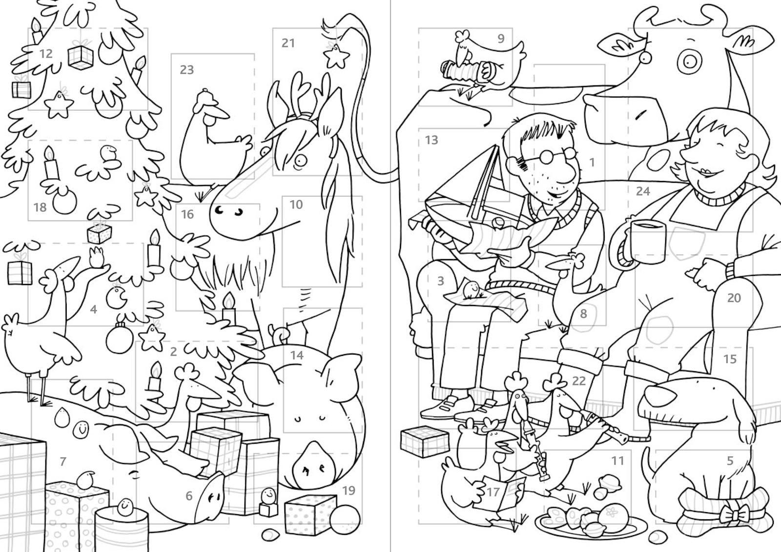 Beispielinhalt (Bild) Mein Lieselotte Weihnachts-Malbuch