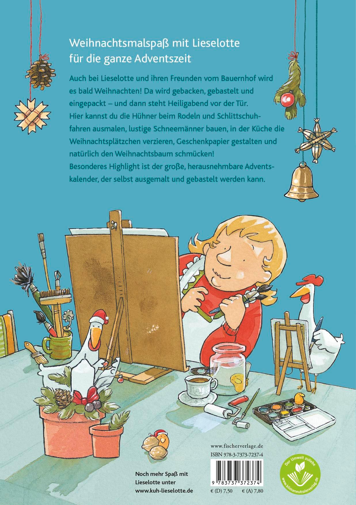 Rückseitencover Mein Lieselotte Weihnachts-Malbuch