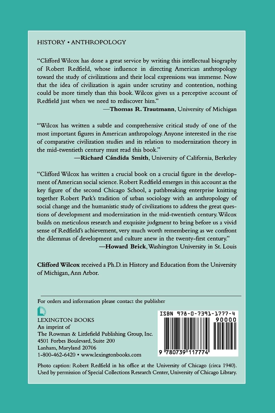 Rückseitencover Robert Redfield and the Development of American Anthropology