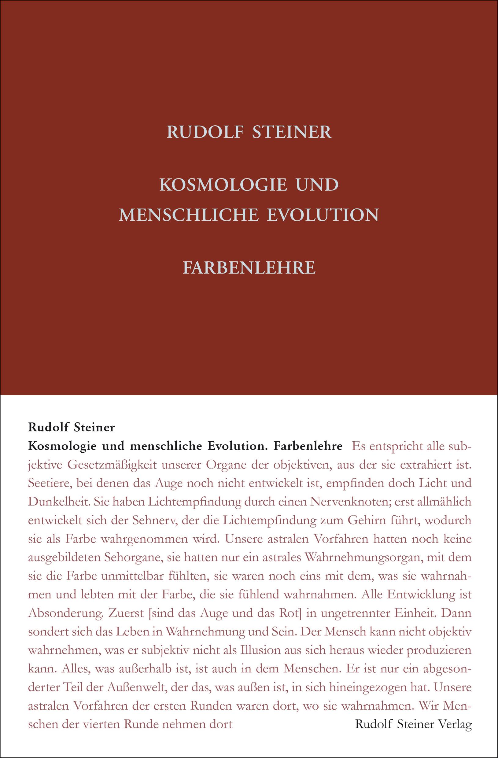 Vorderes Coverbild Kosmologie und menschliche Evolution. Farbenlehre