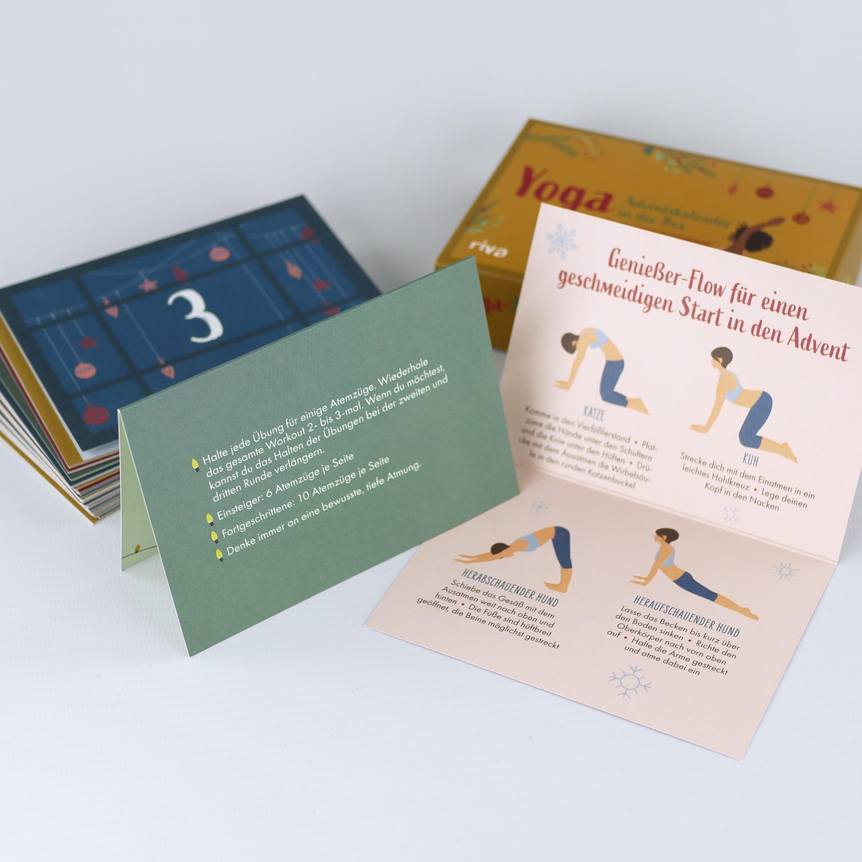 Beispielinhalt (Bild) Yoga - Adventskalender in der Box