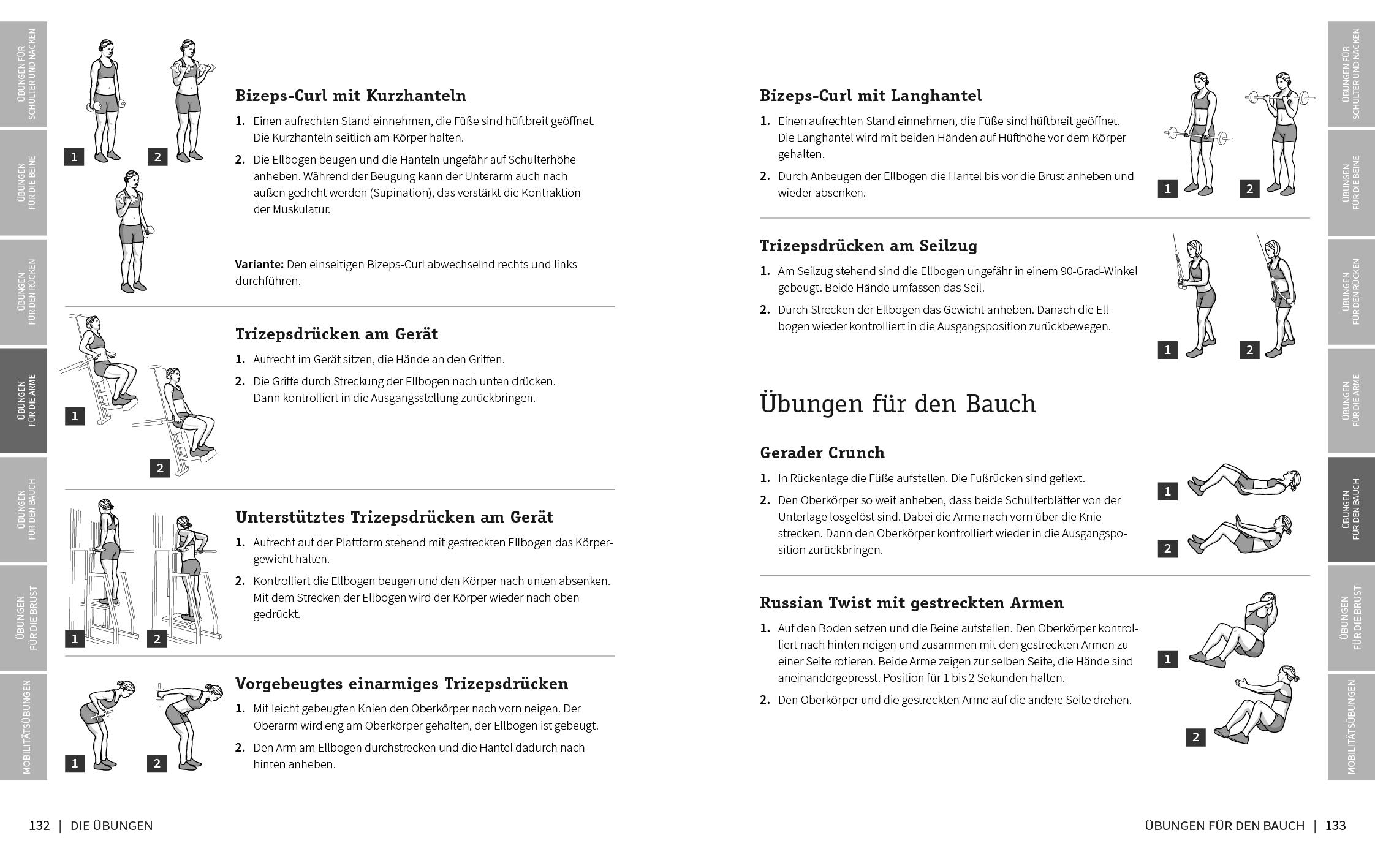 Beispielinhalt (Bild) 50 Workouts fürs Fitnessstudio