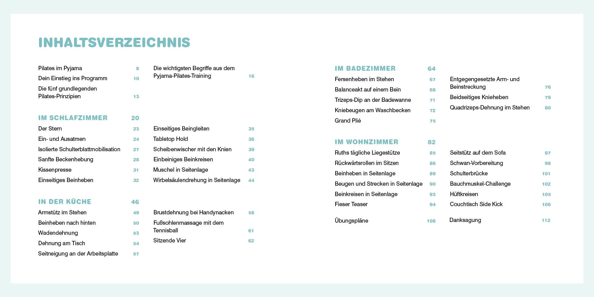 Beispielinhalt (Bild) Pyjama-Pilates