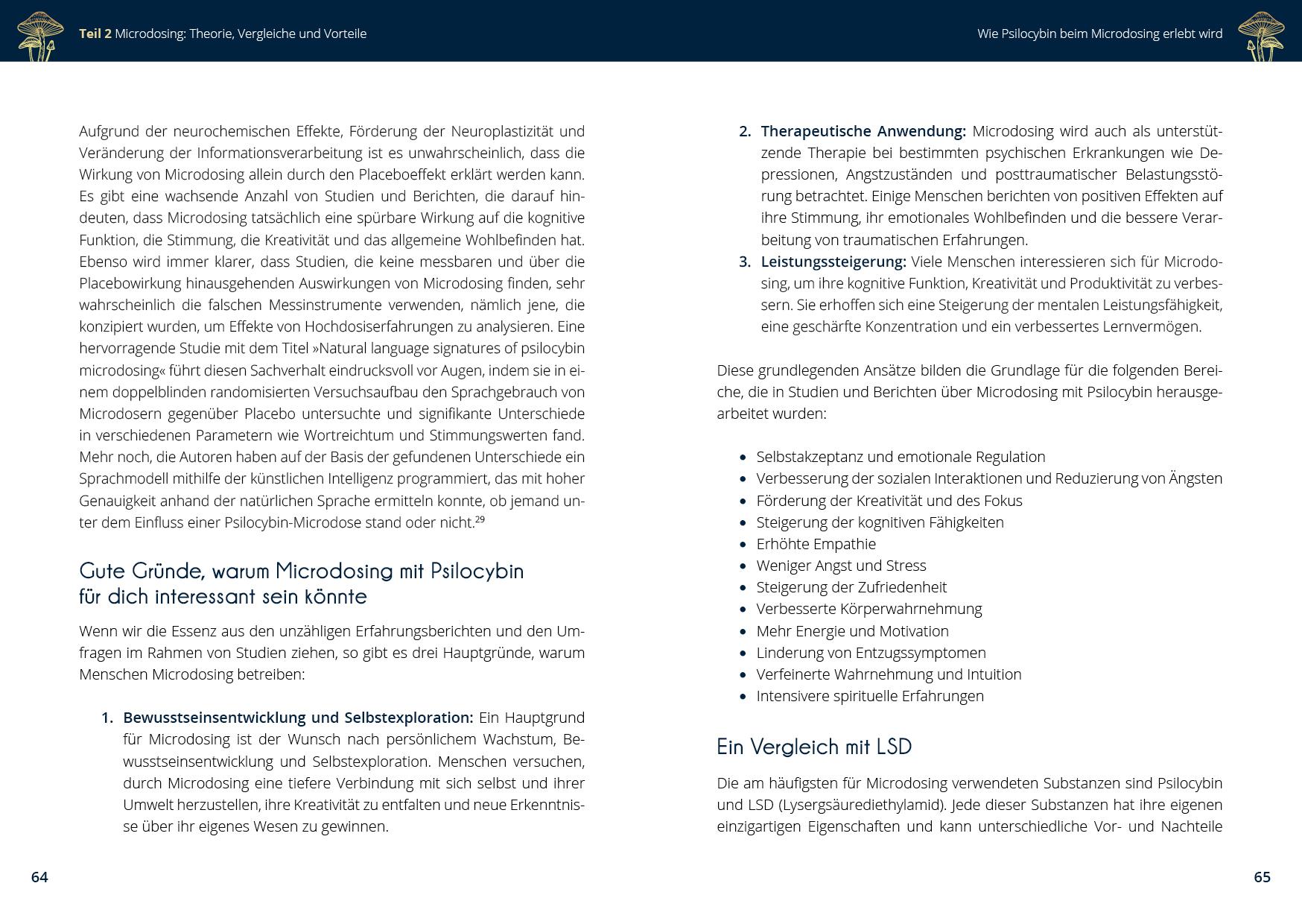 Beispielinhalt (Bild) Microdosing mit Psilocybin