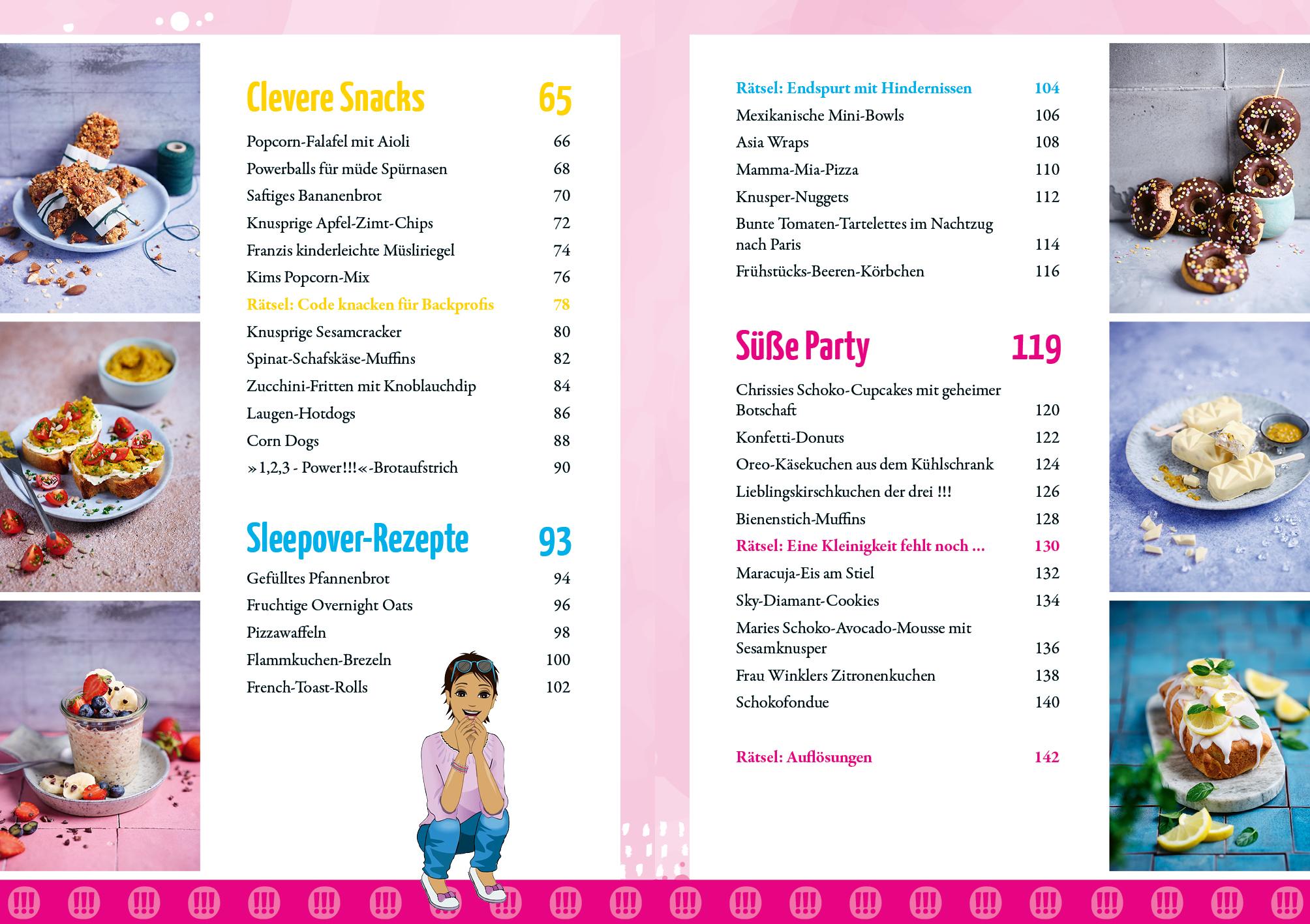 Beispielinhalt (Bild) Die drei !!! - Das Koch- und Backbuch