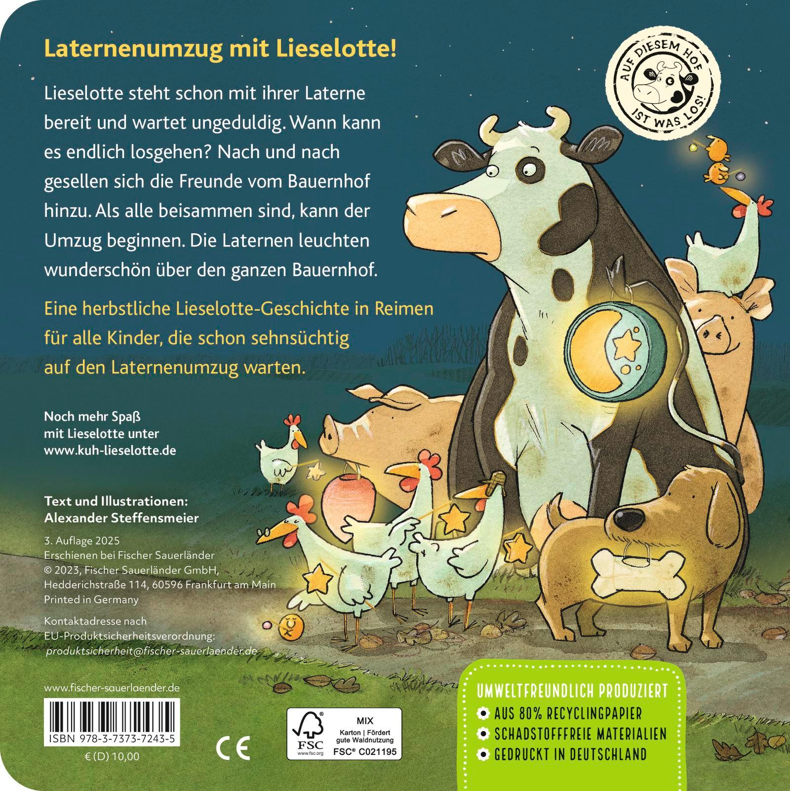 Rückseitencover Laterne, Laterne, Lieselotte!