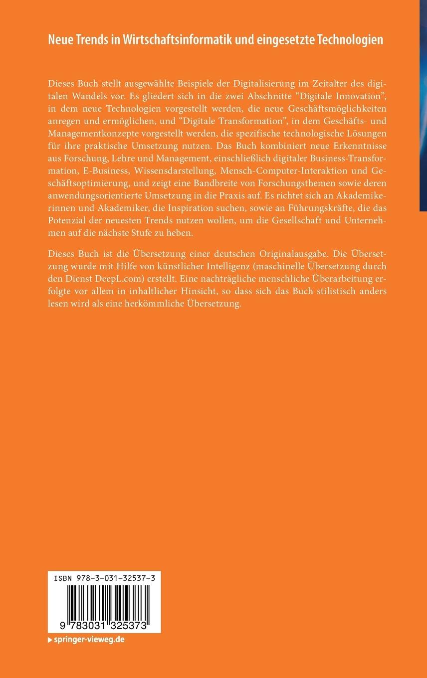 Rückseitencover Neue Trends in Wirtschaftsinformatik und eingesetzte Technologien