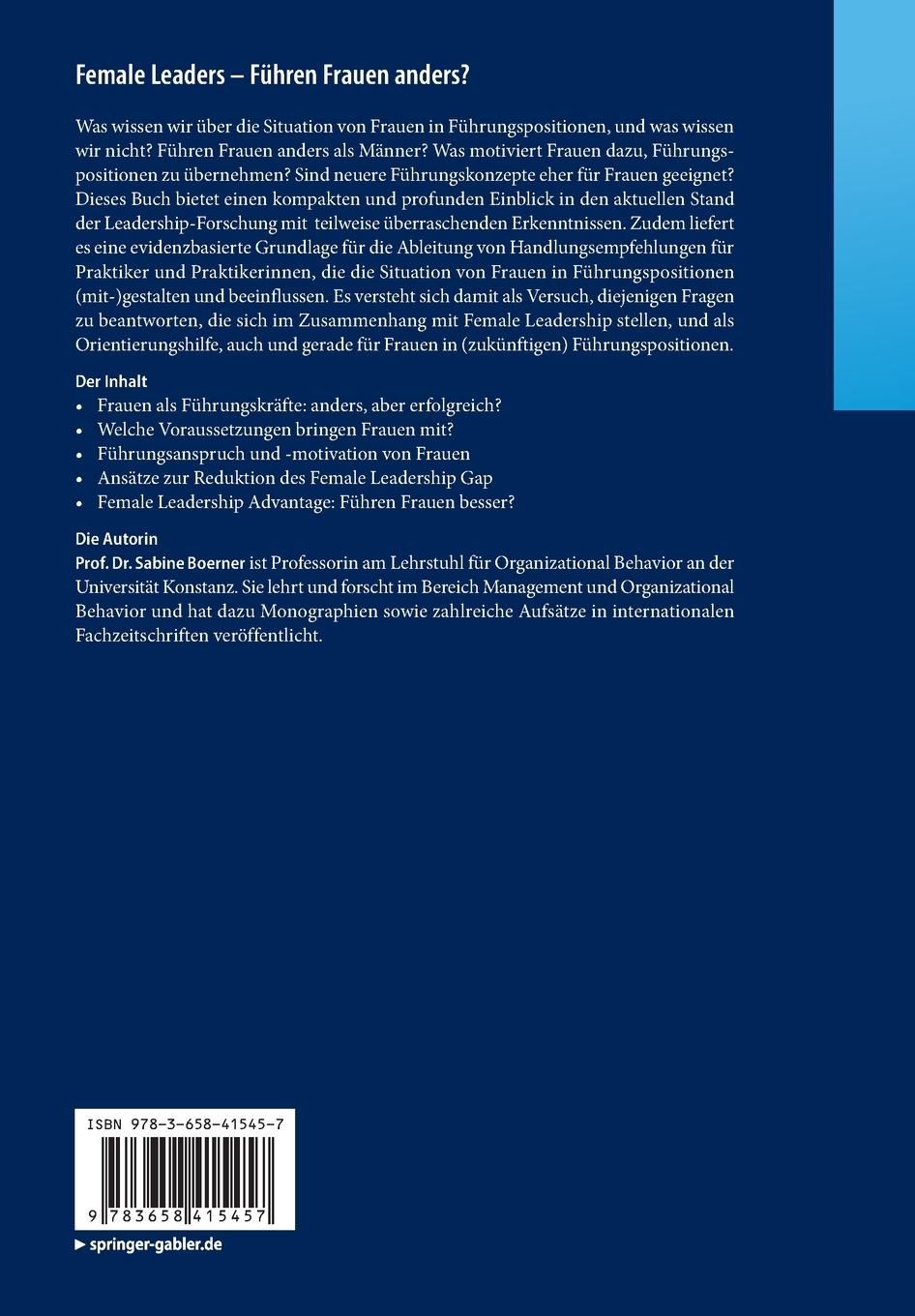 Rückseitencover Female Leaders - Führen Frauen anders?