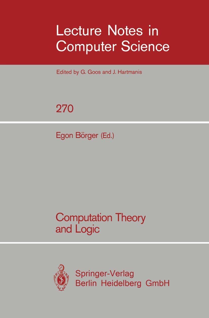 Vorderes Coverbild Computation Theory and Logic