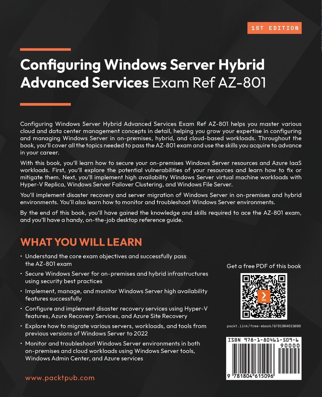 Rückseitencover Configuring Windows Server Hybrid Advanced Services Exam Ref AZ-801
