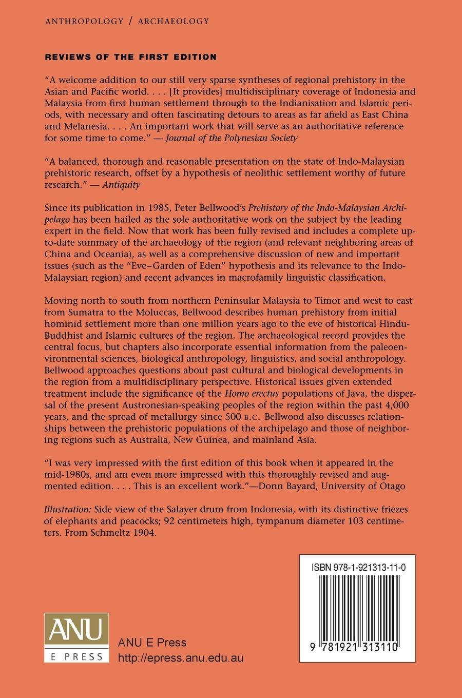 Rückseitencover Prehistory of the Indo-Malaysian Archipelago