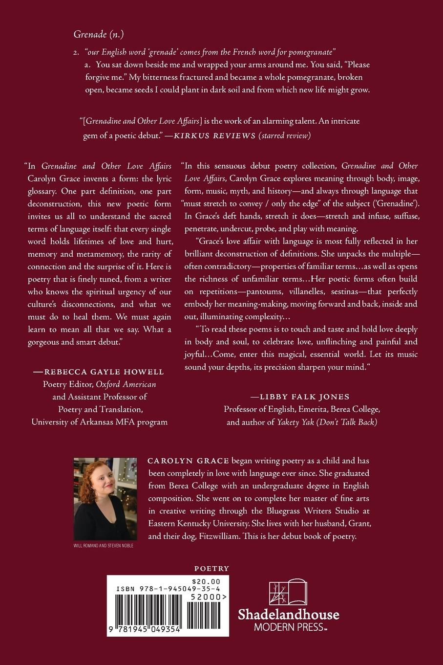 Rückseitencover Grenadine and Other Love Affairs