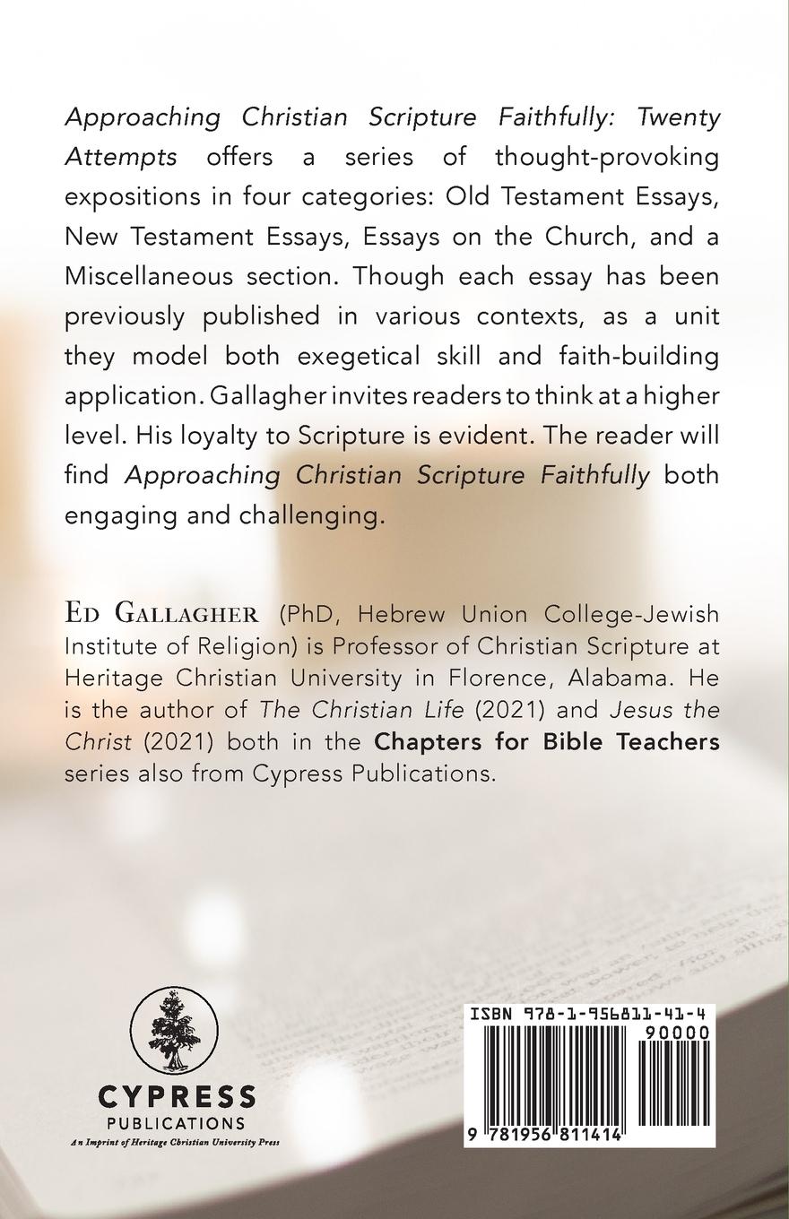 Rückseitencover Approaching Christian Scripture Faithfully