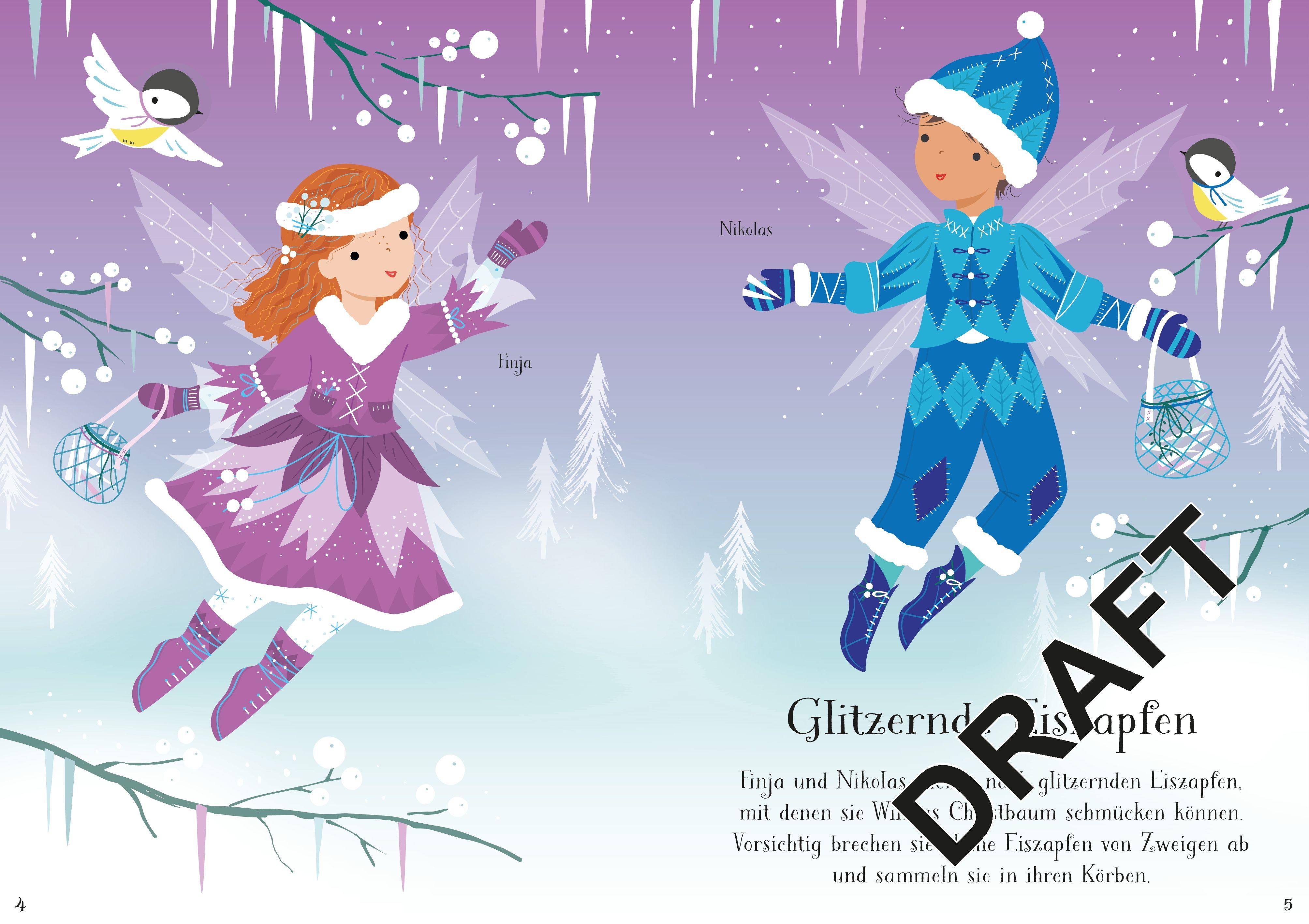 Beispielinhalt (Bild) Mein erstes Anziehpuppen-Stickerbuch: Wilma, die Weihnachtsfee