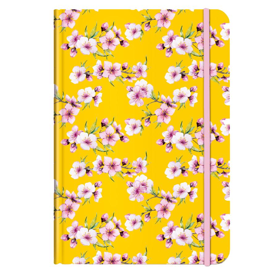 Vorderes Coverbild Notizbuch A5 Blüten gelb