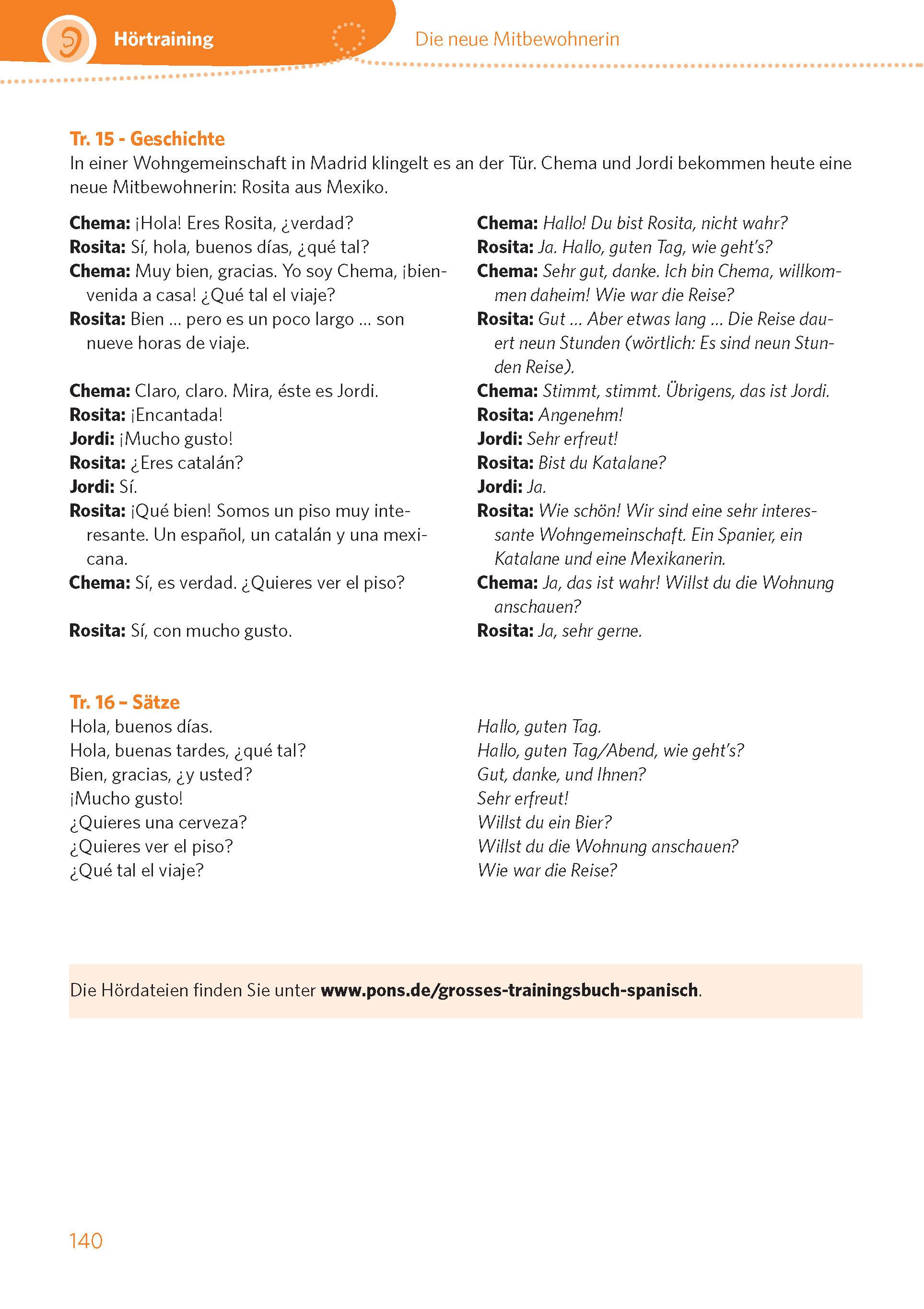 Beispielinhalt (Bild) PONS Das große Trainingsbuch Spanisch