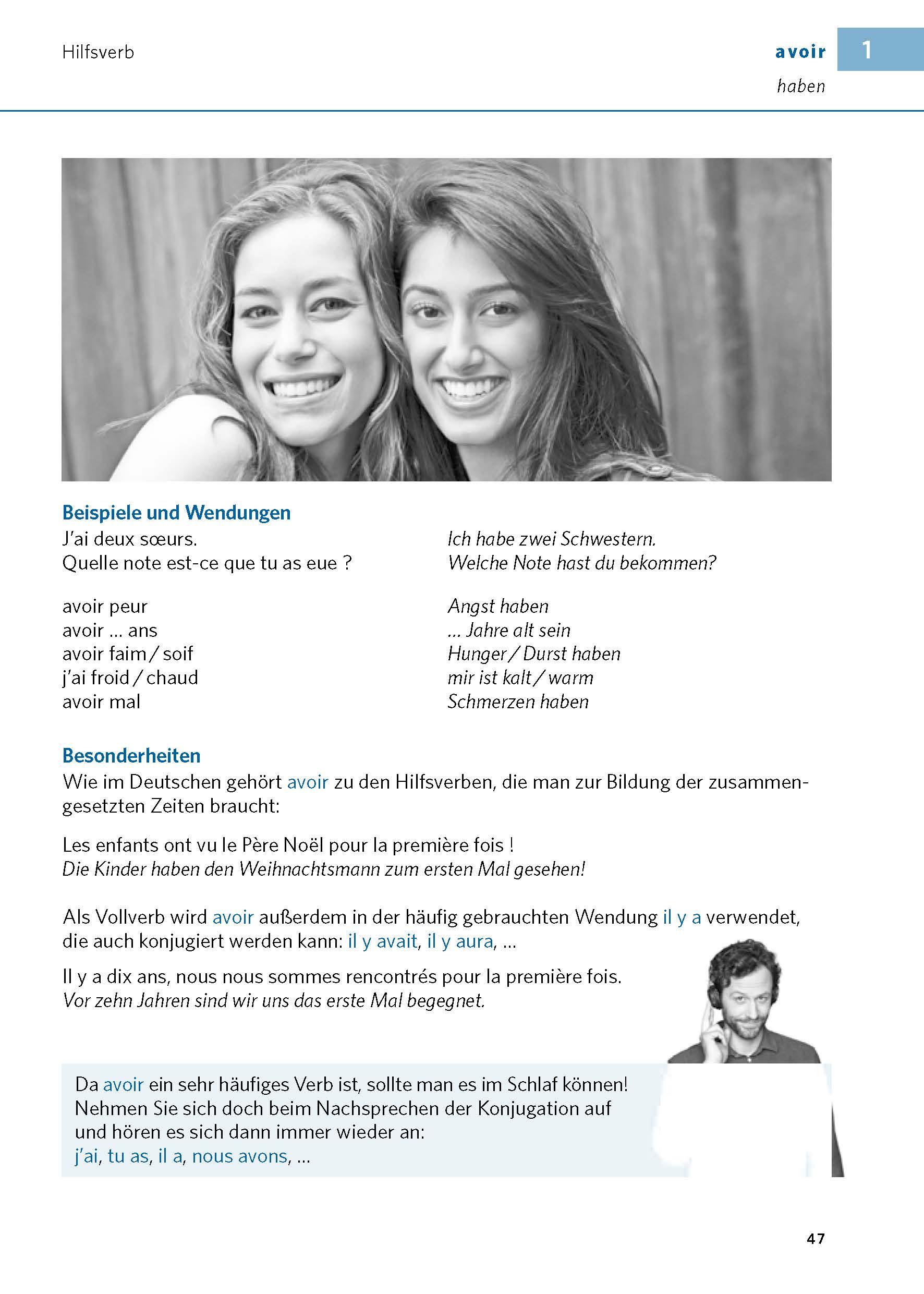 Beispielinhalt (Bild) PONS Verbtabellen Plus Französisch