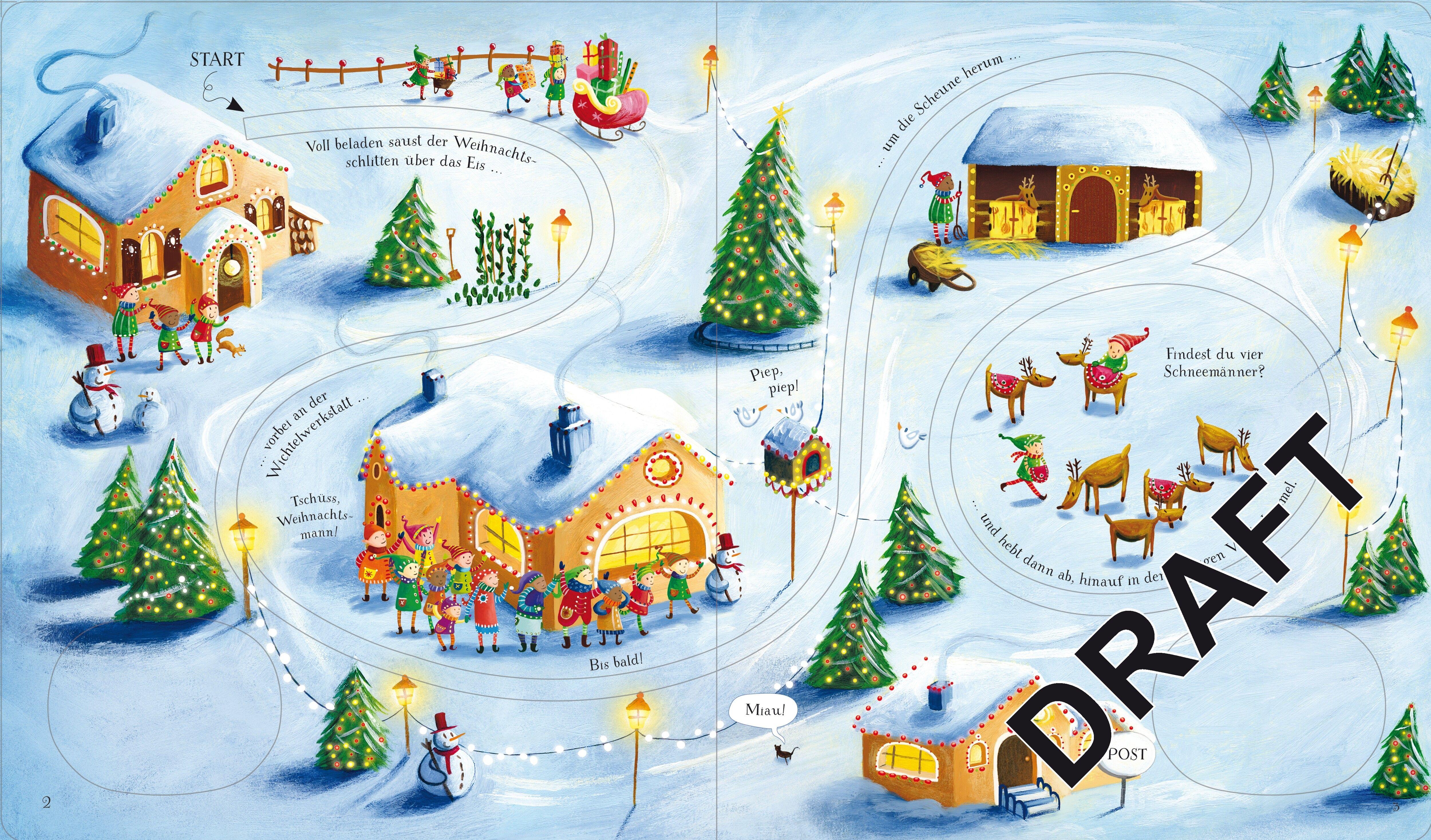 Beispielinhalt (Bild) Wohin fährt der Weihnachtsmann?