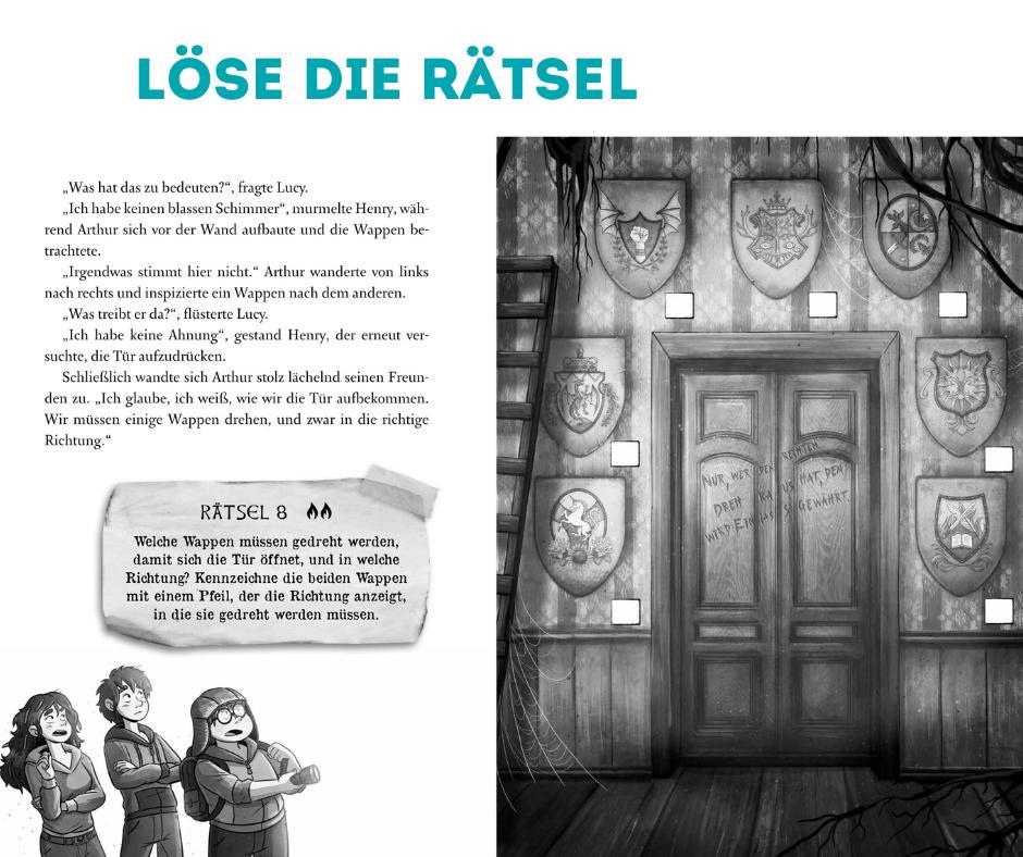 Beispielinhalt (Bild) Die geheime Drachenschule: Löse das Rätsel der Zwillingsflammen