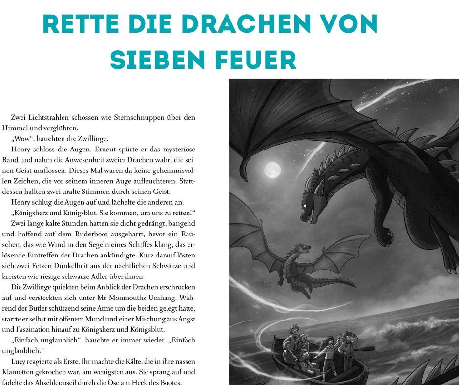 Beispielinhalt (Bild) Die geheime Drachenschule: Löse das Rätsel der Zwillingsflammen