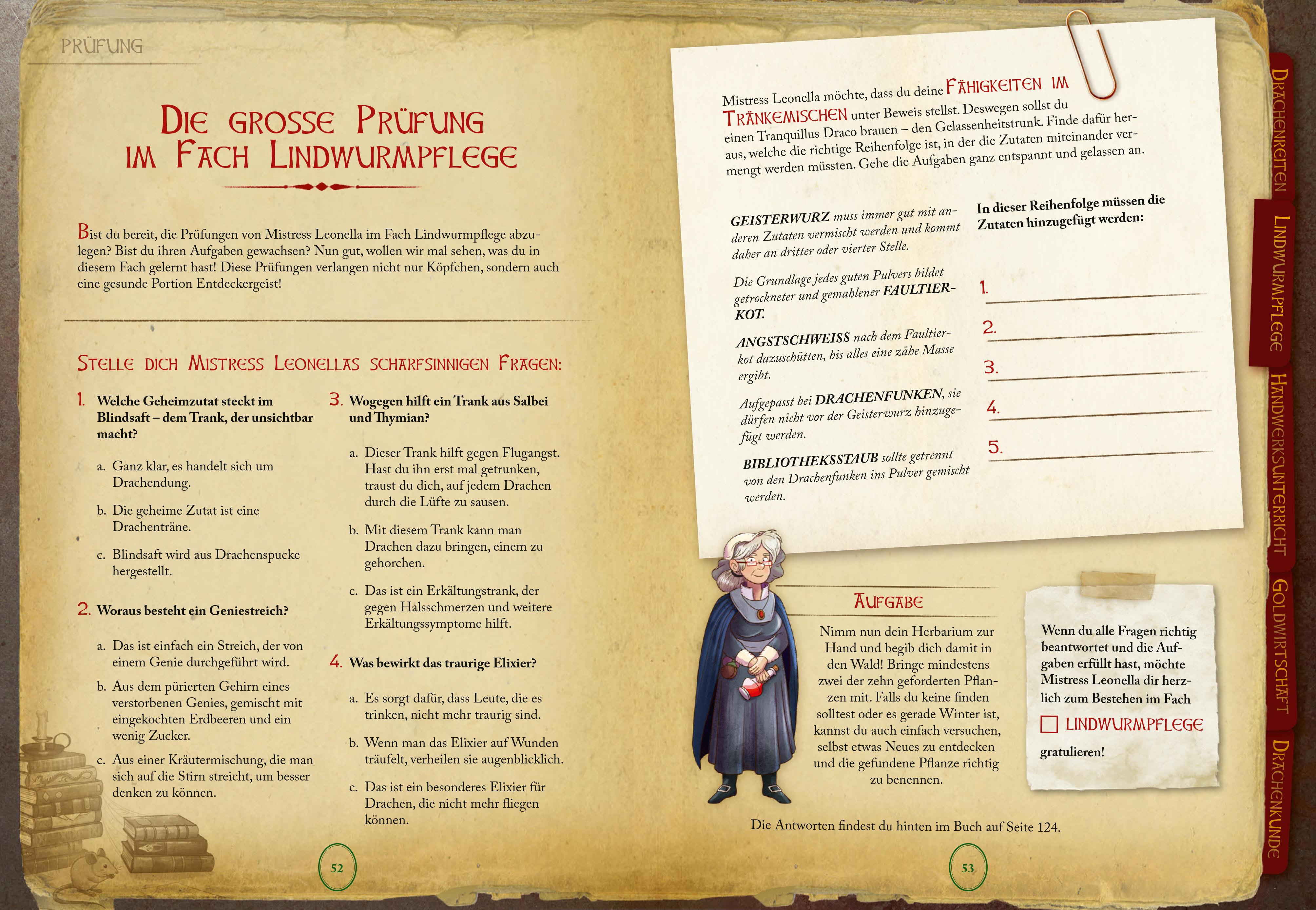 Beispielinhalt (Bild) Die geheime Drachenschule - Das Handbuch für Drachenreiter