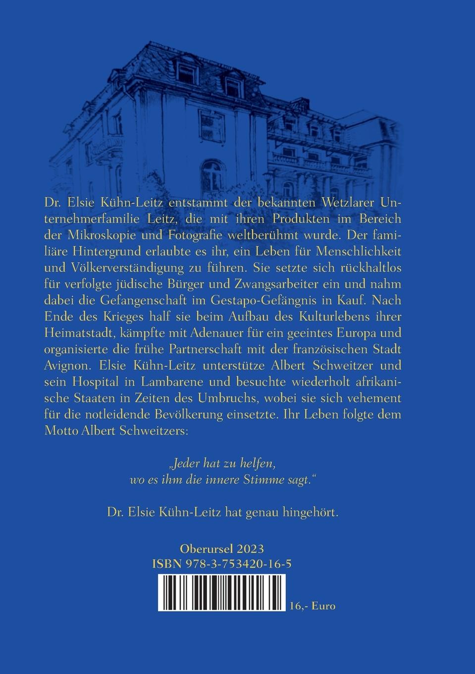 Rückseitencover Dr. Elsie Kühn-Leitz