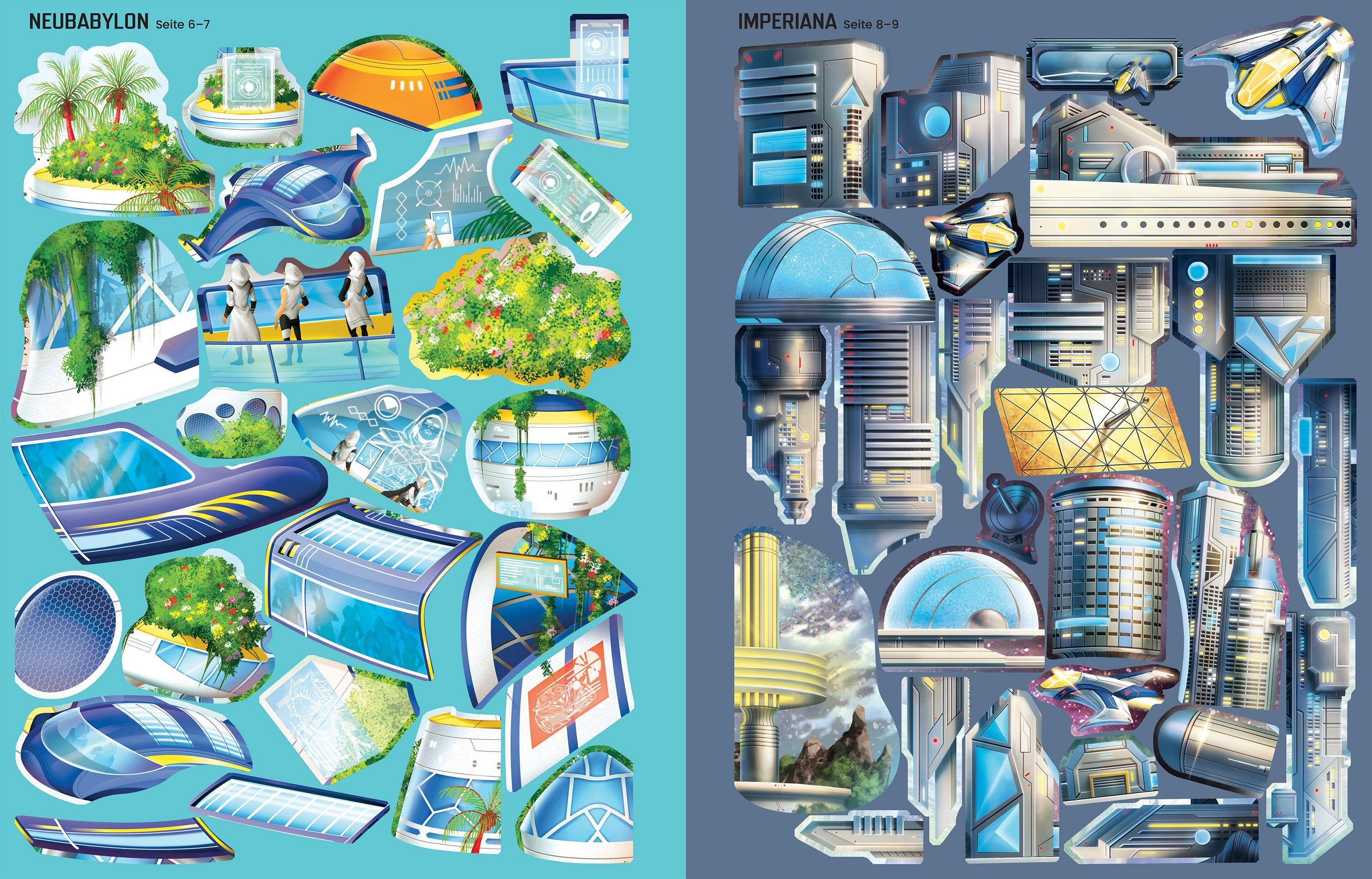 Beispielinhalt (Bild) Der große Stickerspaß: Städte der Zukunft