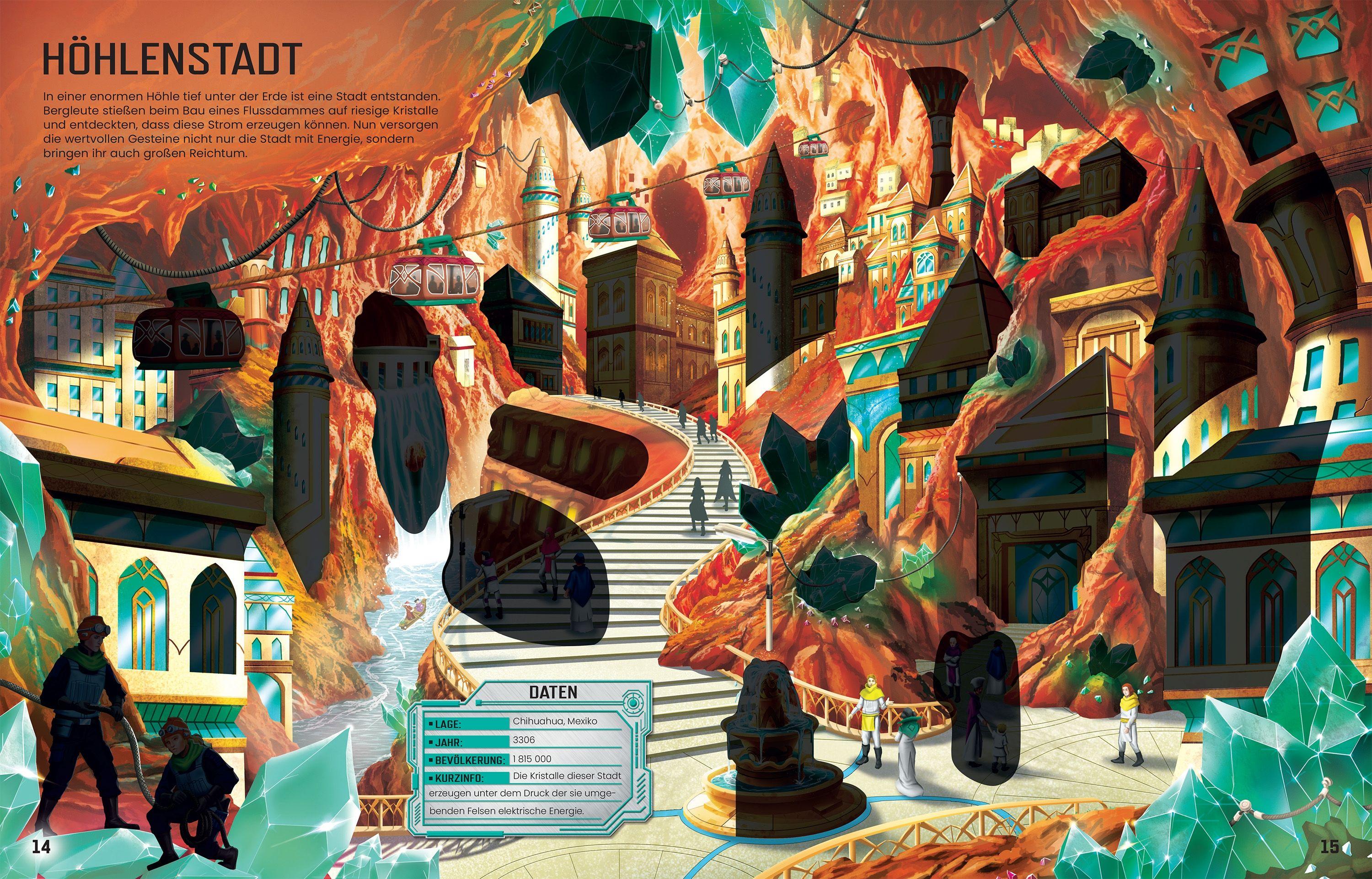 Beispielinhalt (Bild) Der große Stickerspaß: Städte der Zukunft