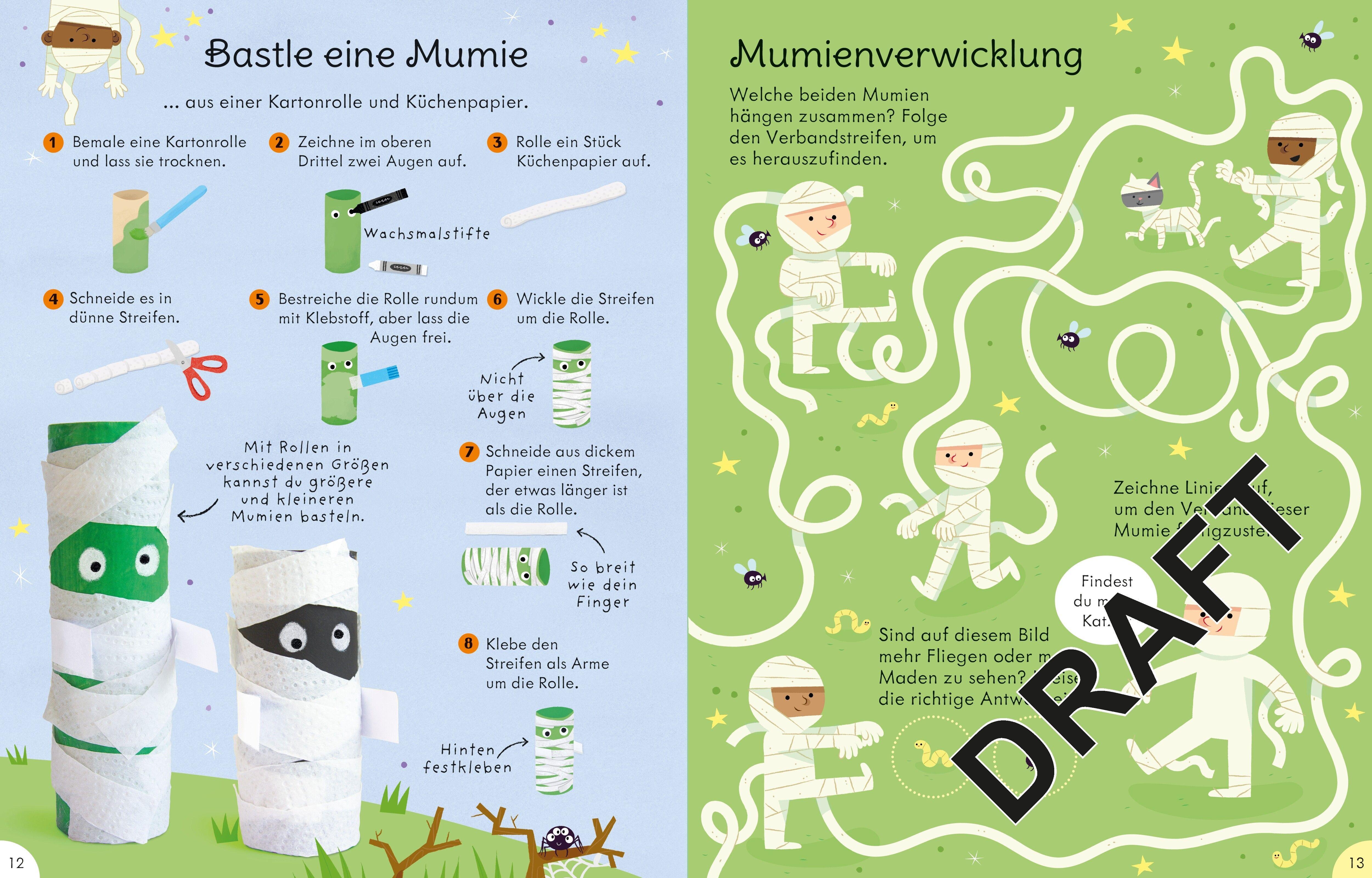 Beispielinhalt (Bild) Basteln, Rätseln, Dekorieren für Gruselfans