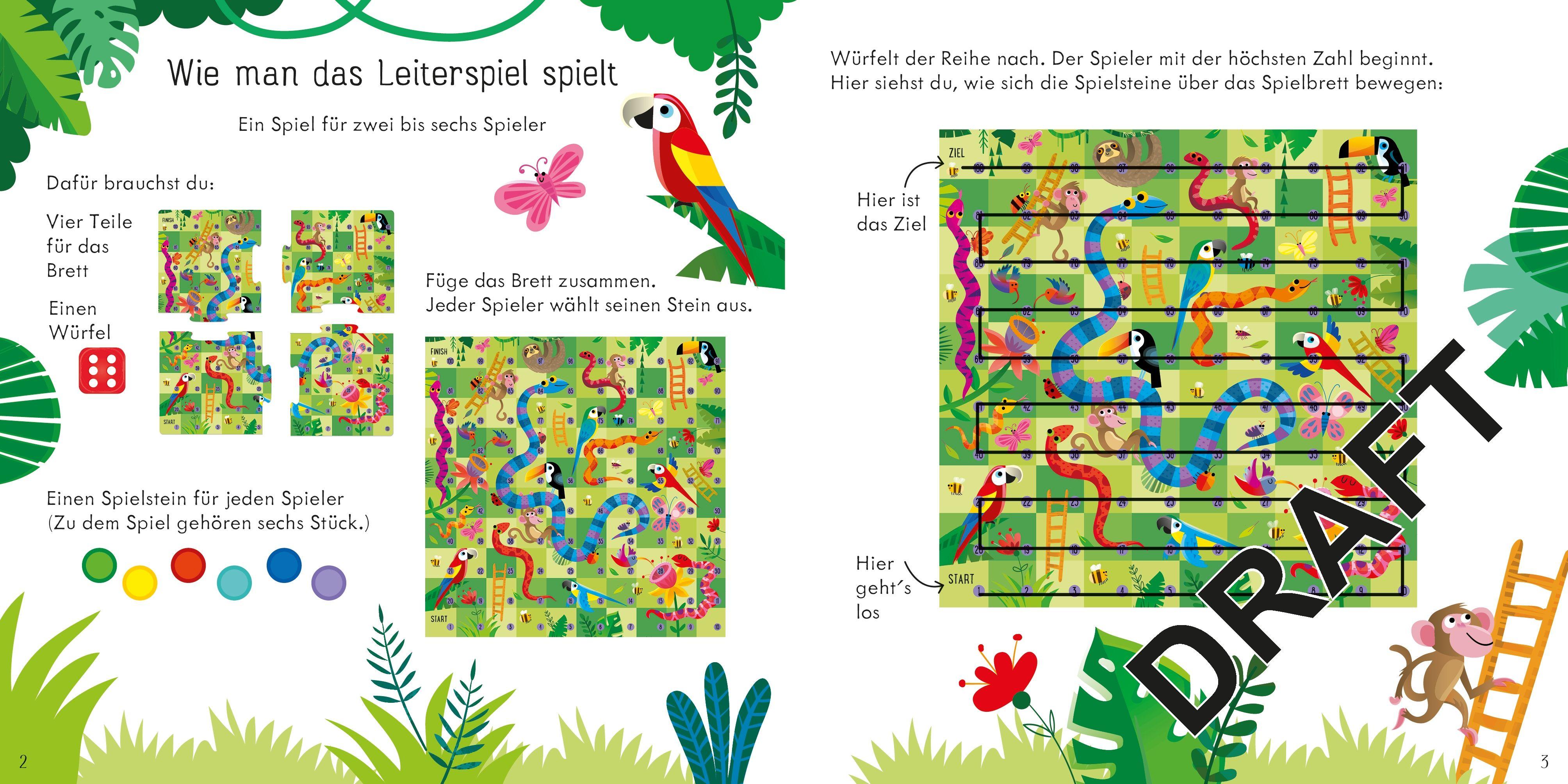 Beispielinhalt (Bild) Leiterspiel: Wettlauf durch den Dschungel