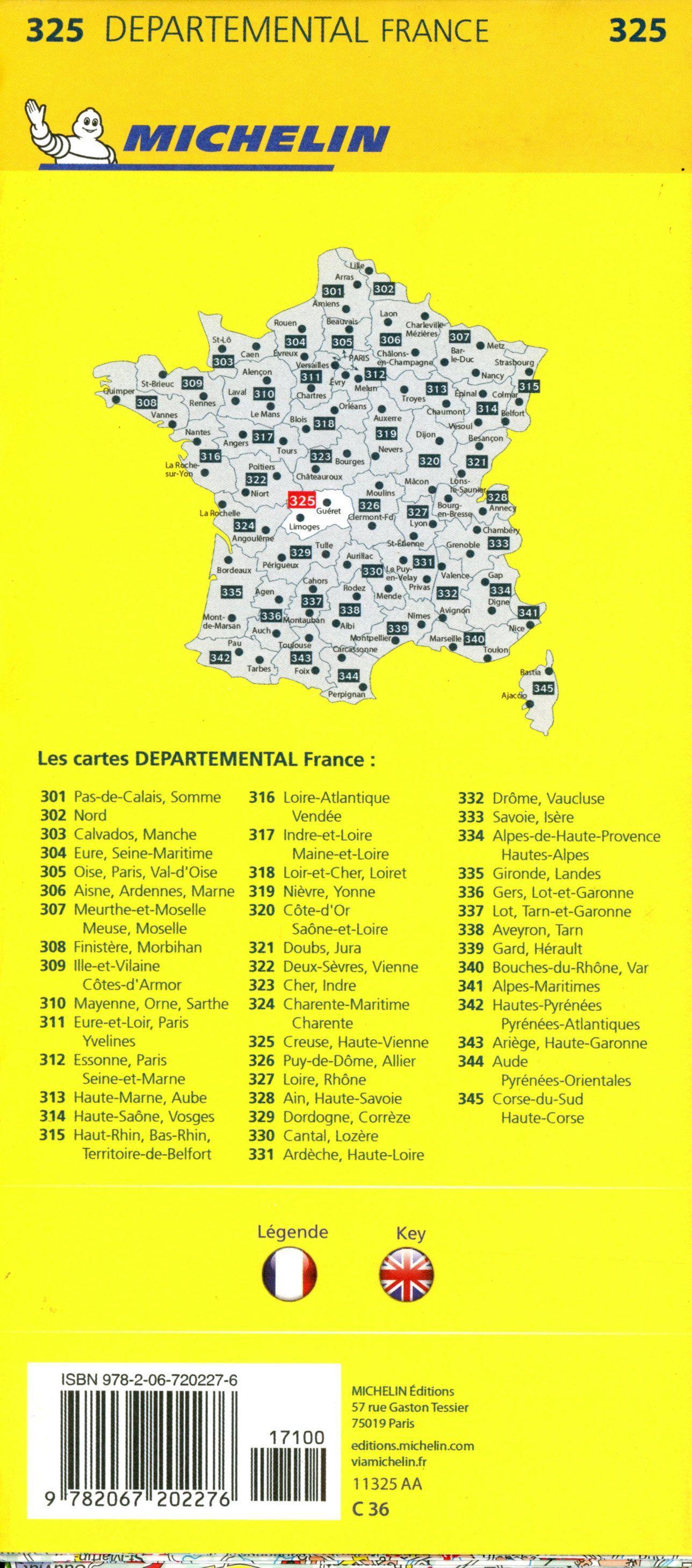 Beispielinhalt (Bild) Michelin Creuse, Haute-Vienne (Limousin)