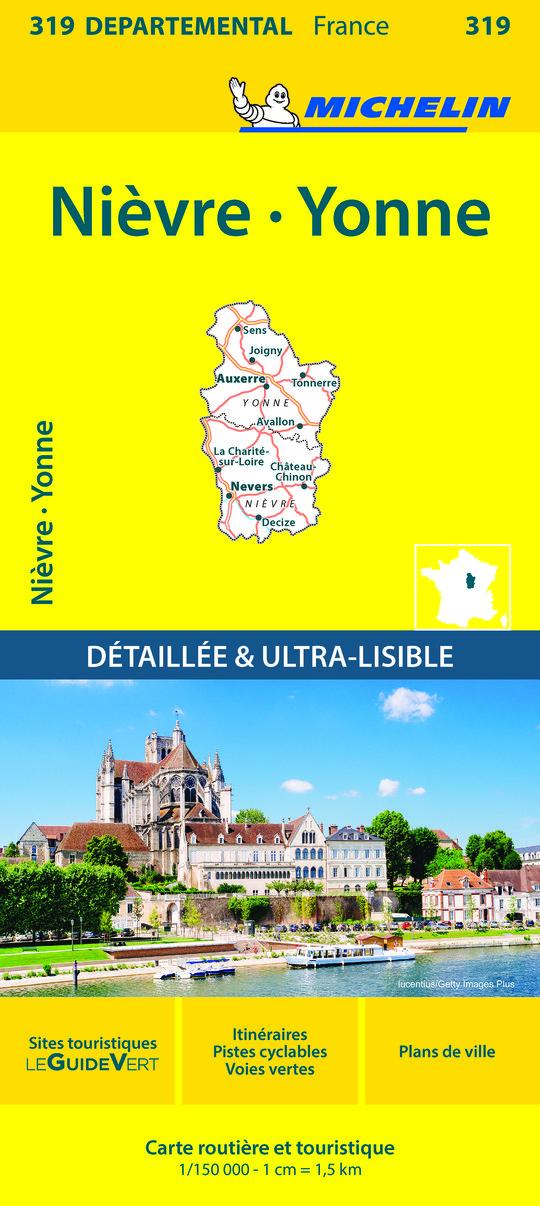 Vorderes Coverbild Nievre, Yonne - Michelin Local Map 319