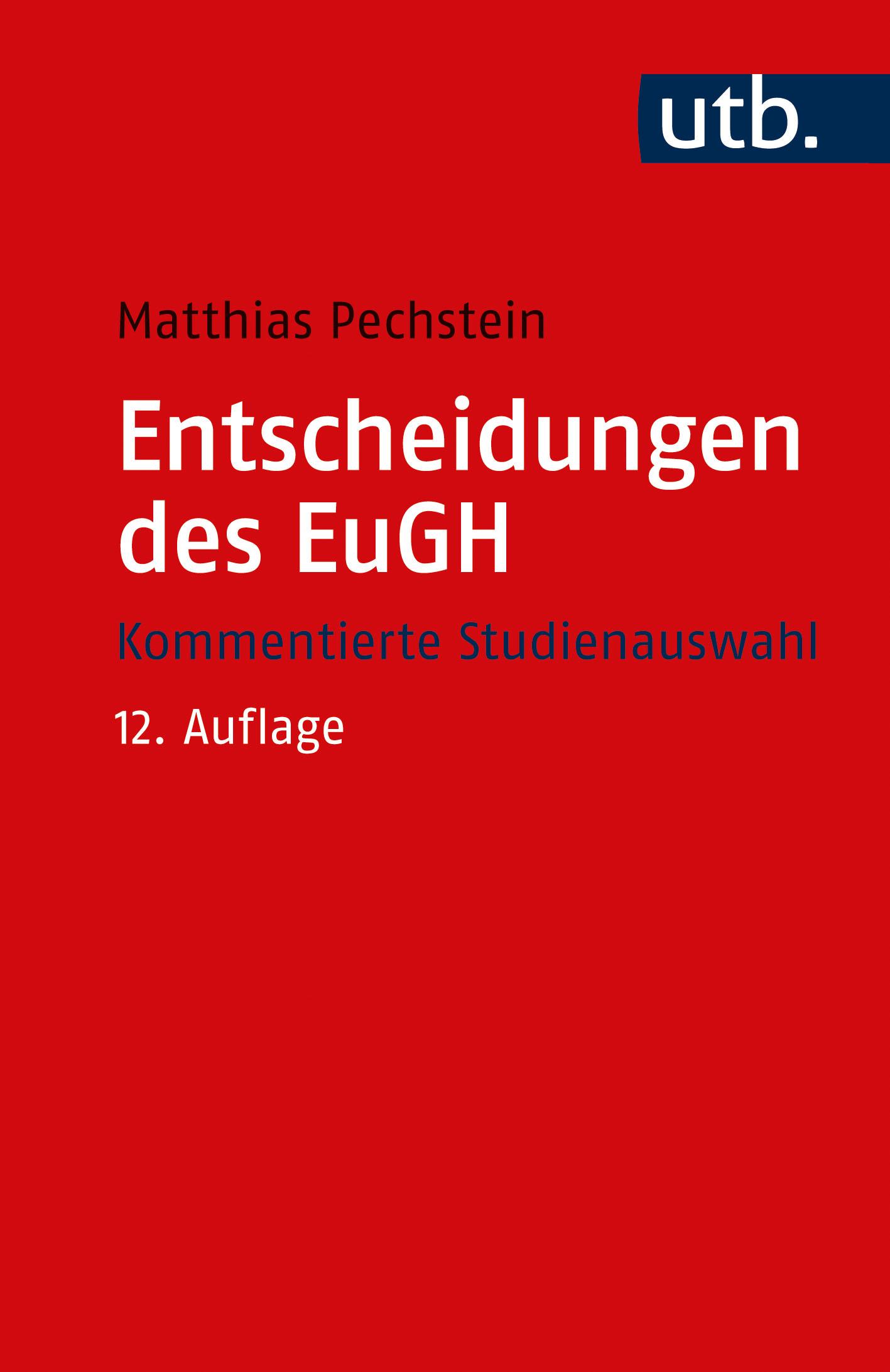 Vorderes Coverbild Entscheidungen des EuGH