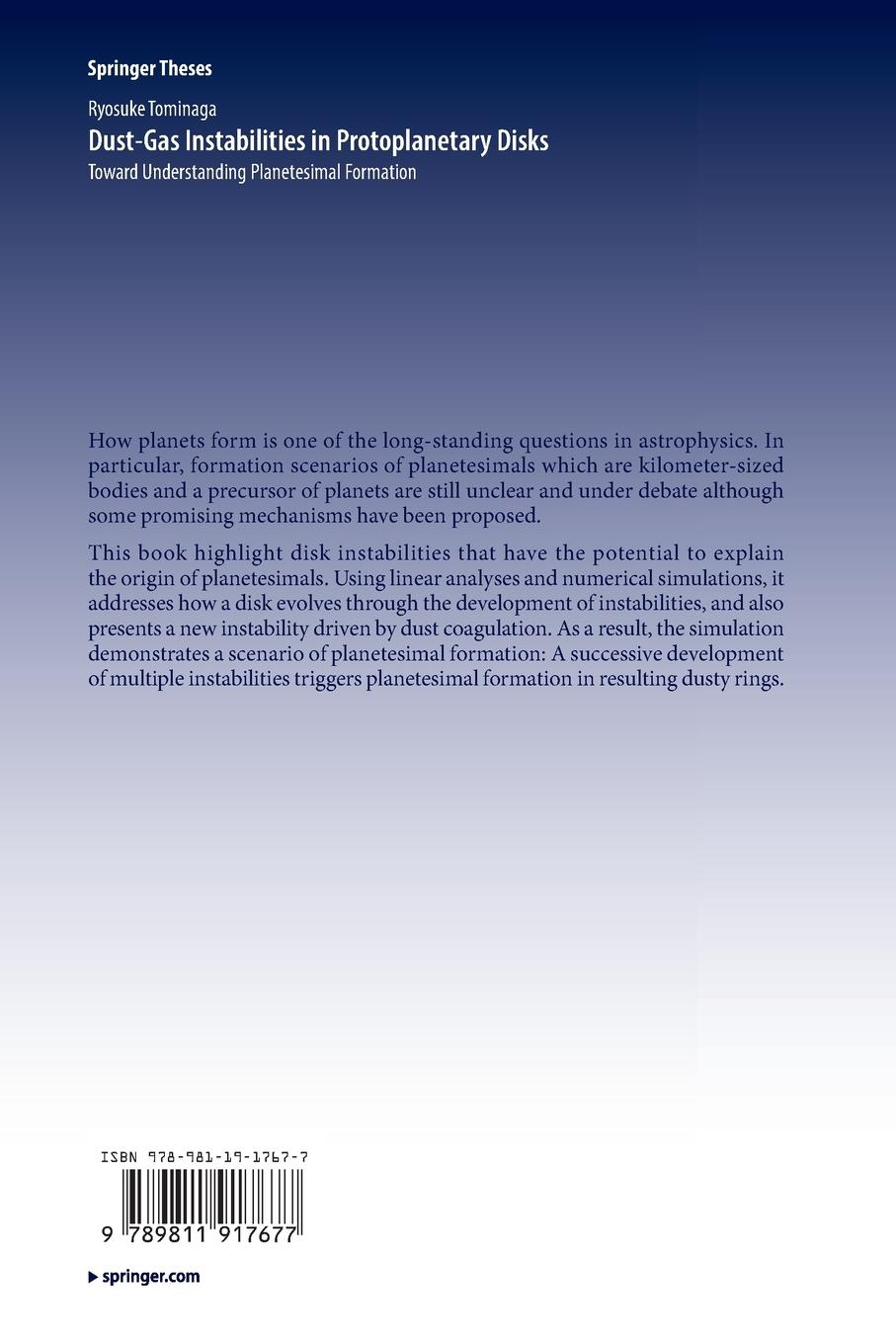 Rückseitencover Dust-Gas Instabilities in Protoplanetary Disks