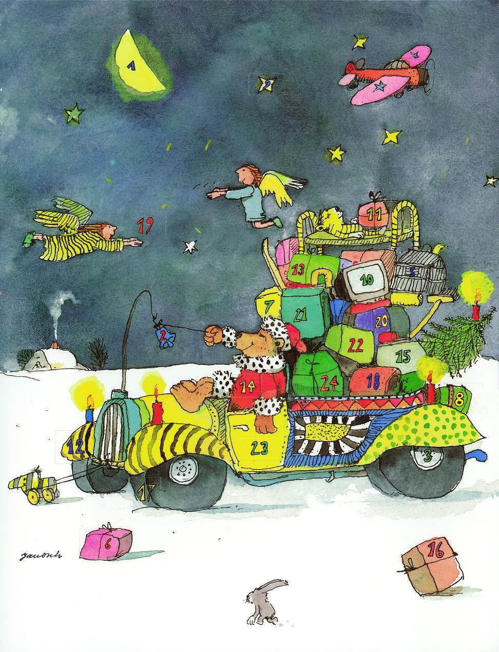 Vorderes Coverbild Janoschs Adventskalender "Weihnachtsbär"