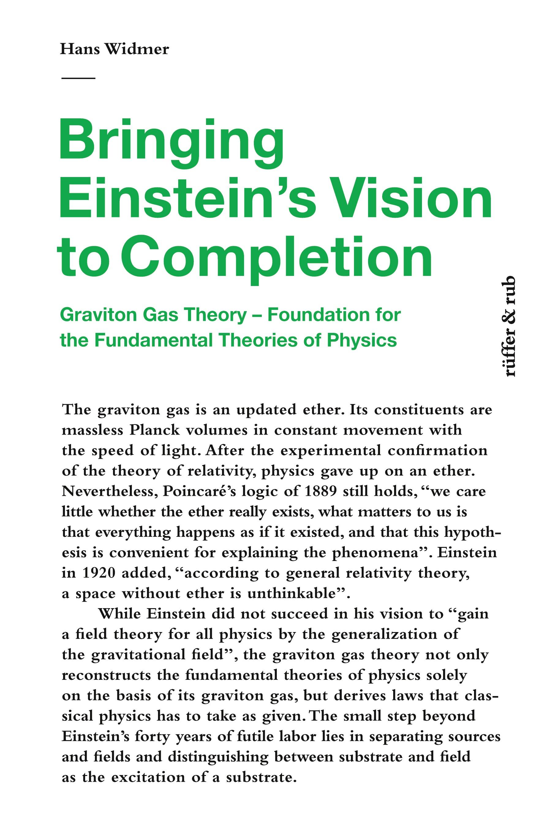 Vorderes Coverbild Bringing Einstein's Vision to Completion