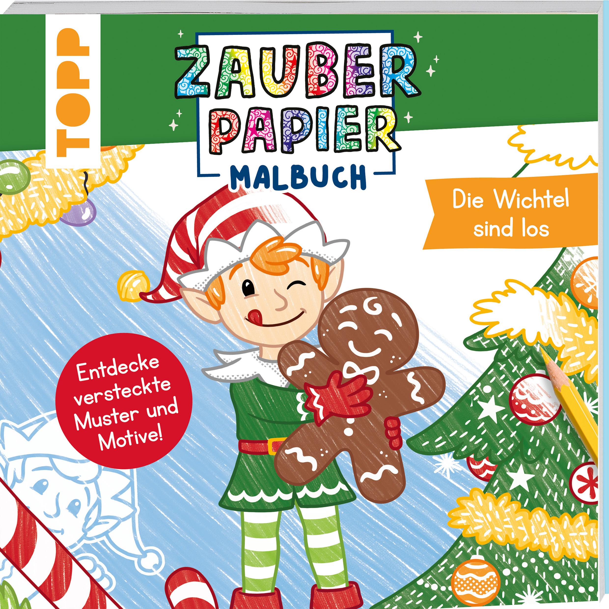 Vorderes Coverbild Zauberpapier Malbuch Weihnachten: Die Wichtel sind los