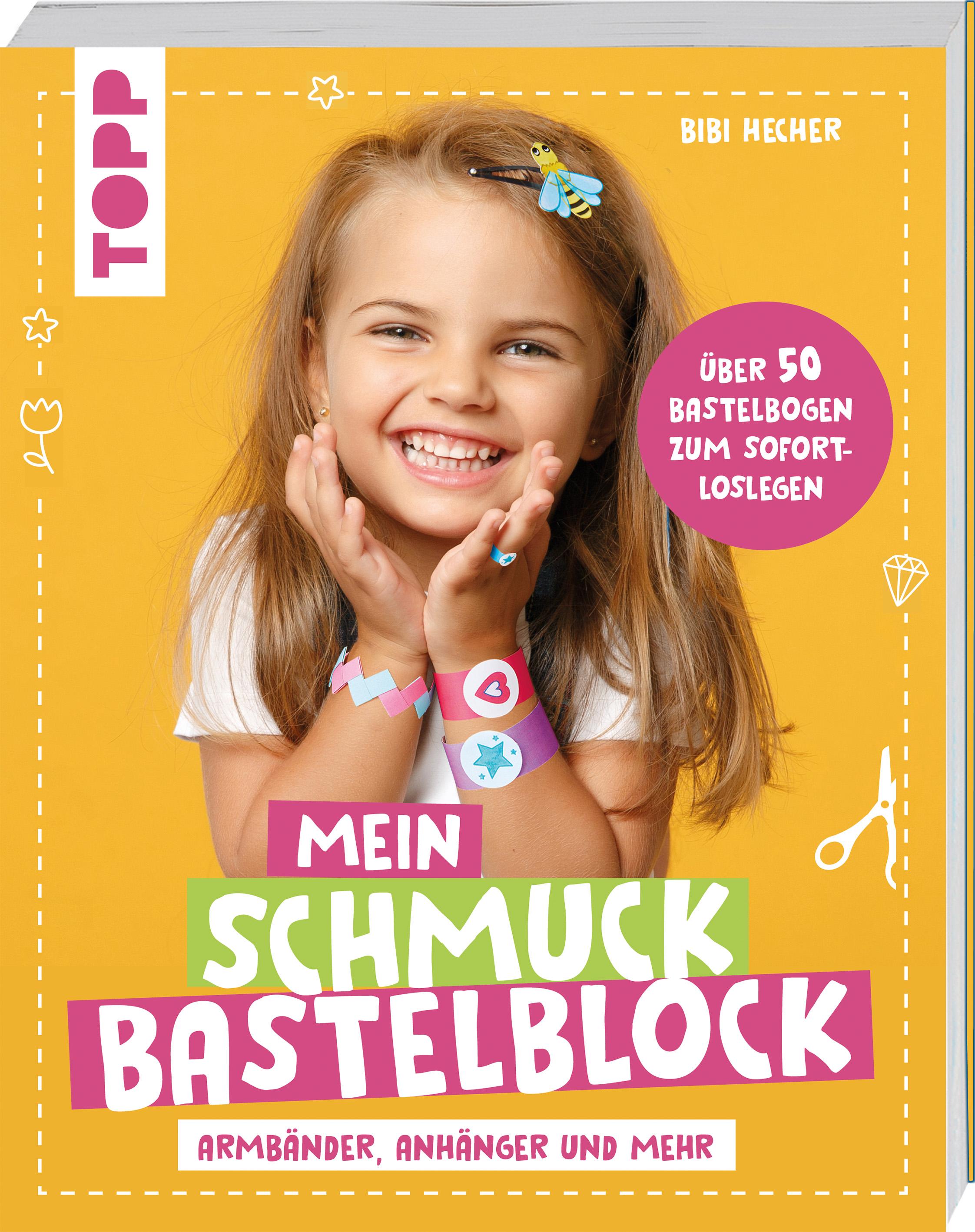 Vorderes Coverbild Kinderschmuck. Papierbastelblock
