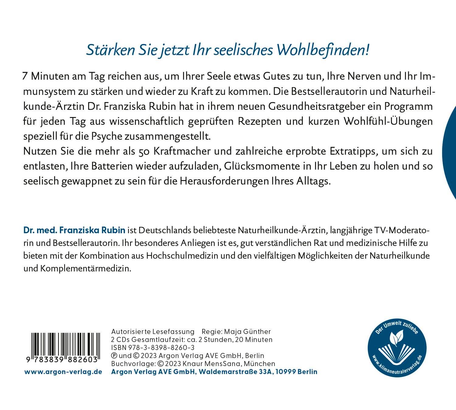 Rückseitencover 7 Minuten am Tag endlich kraftvoll und gelassen