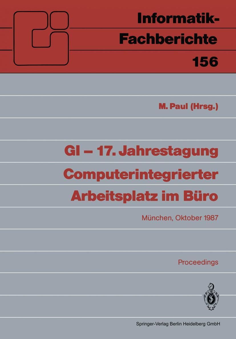 Vorderes Coverbild GI - 17. Jahrestagung Computerintegrierter Arbeitsplatz im Büro