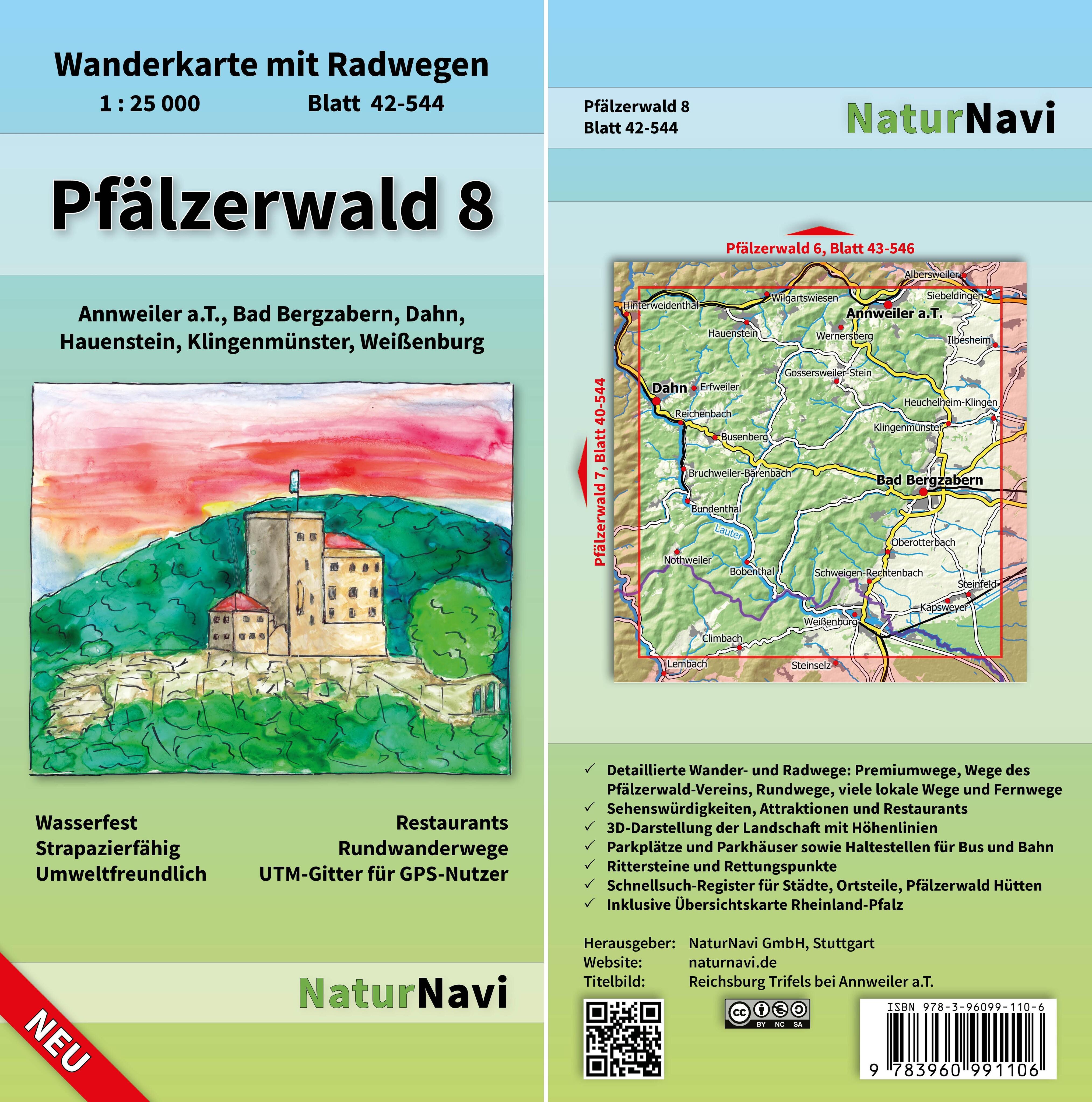 Vorderes Coverbild Pfälzerwald 8. Blatt 42-544, 1 : 25 000