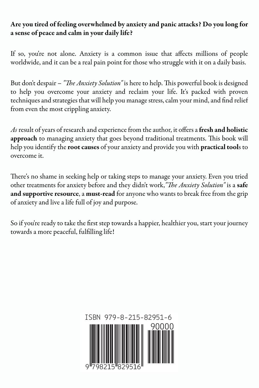 Rückseitencover The Anxiety Solution