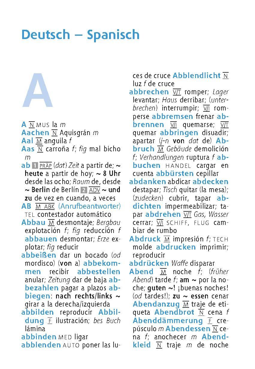 Beispielinhalt (Bild) Langenscheidt Universal-Wörterbuch Spanisch