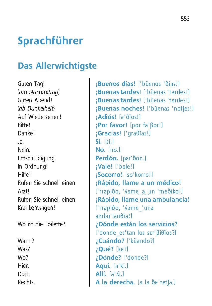 Beispielinhalt (Bild) Langenscheidt Universal-Wörterbuch Spanisch
