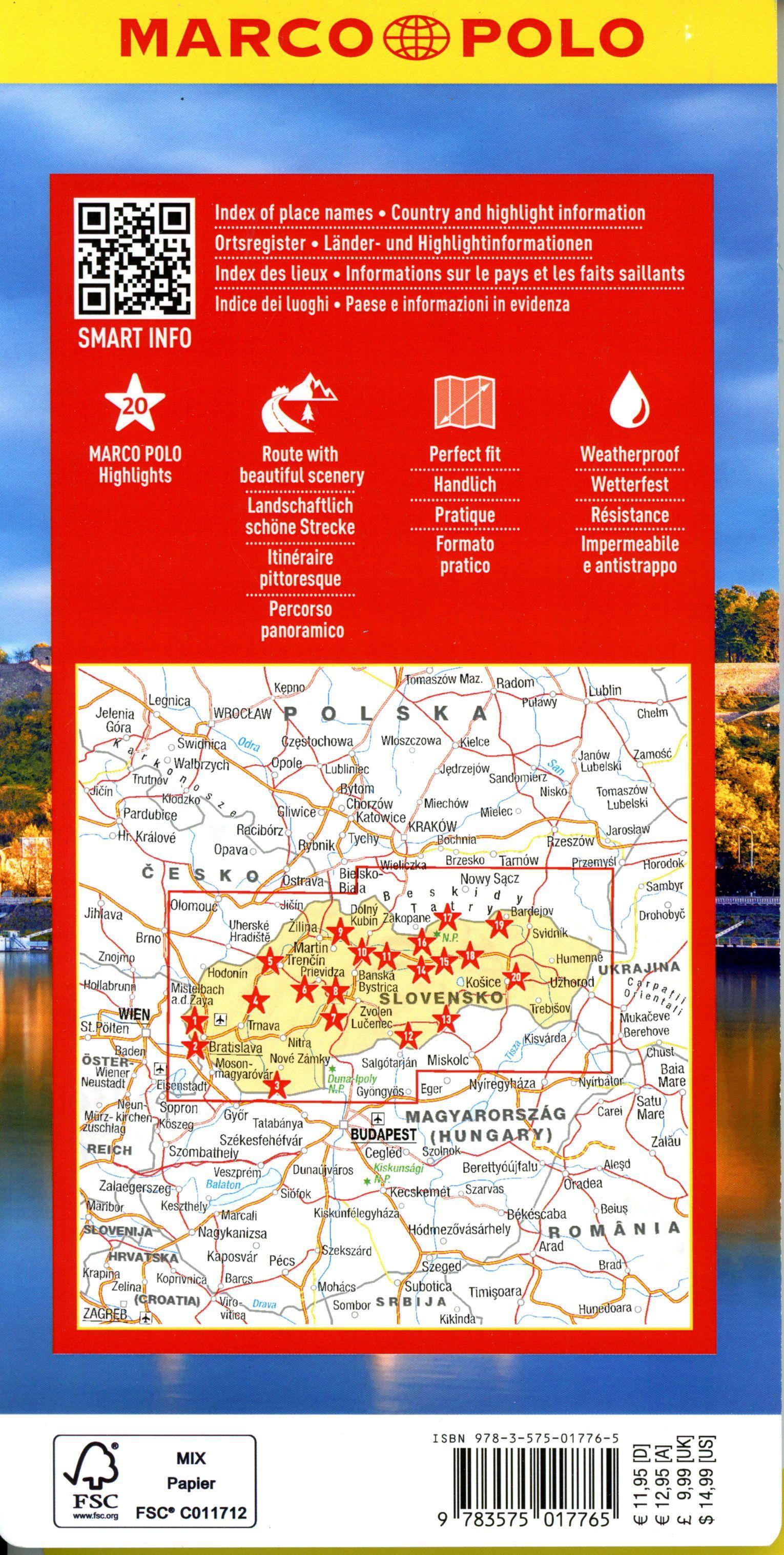 Beispielinhalt (Bild) MARCO POLO Reisekarte Slowakische Republik 1:300.000