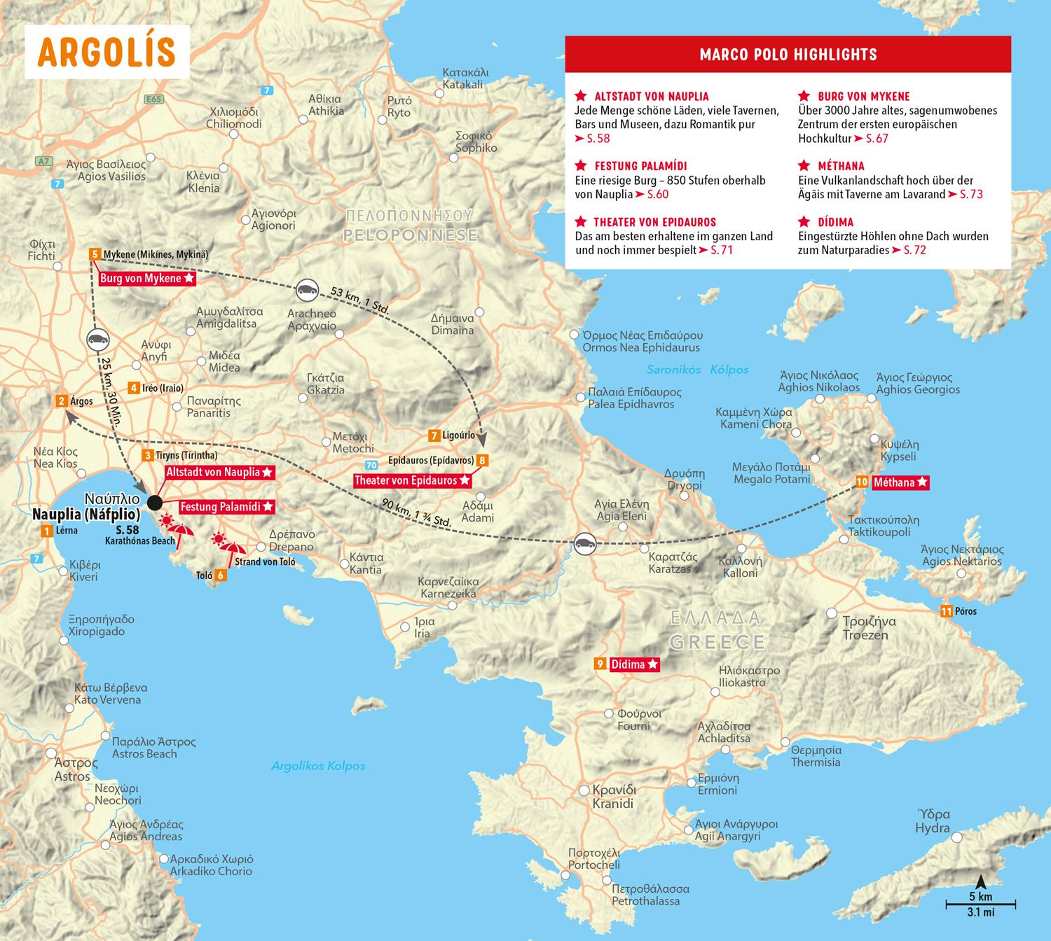 Beispielinhalt (Bild) MARCO POLO Reiseführer Peloponnes