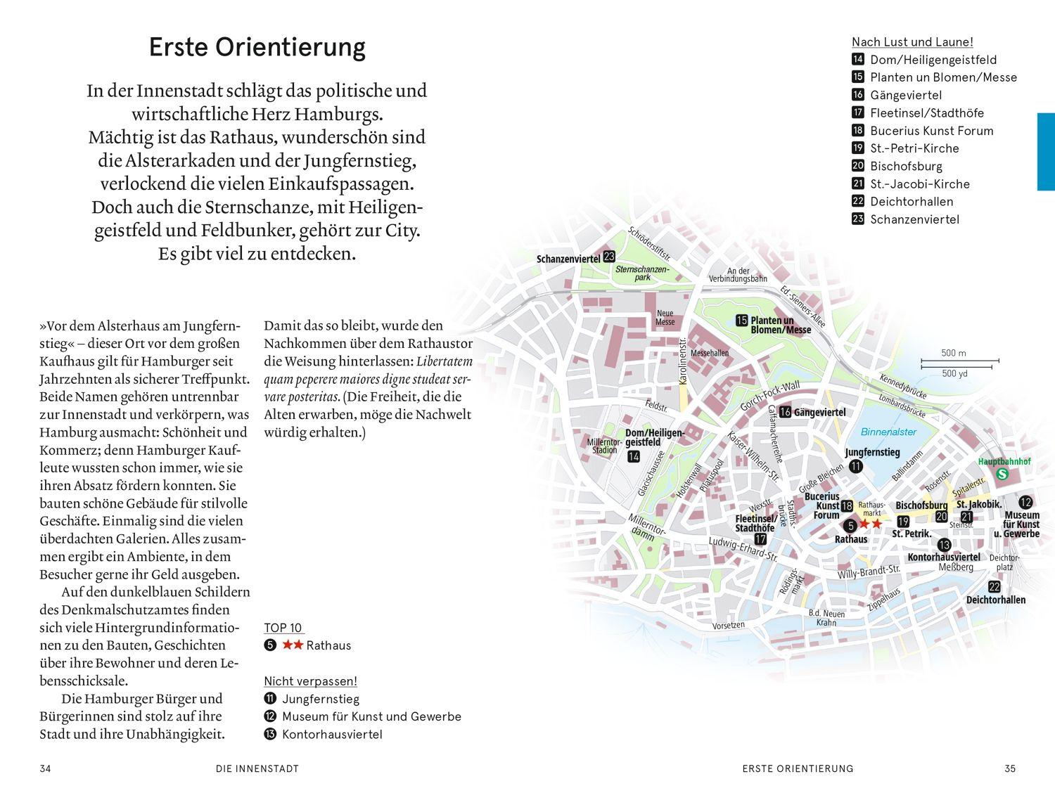Beispielinhalt (Bild) Baedeker SMART Reiseführer Hamburg
