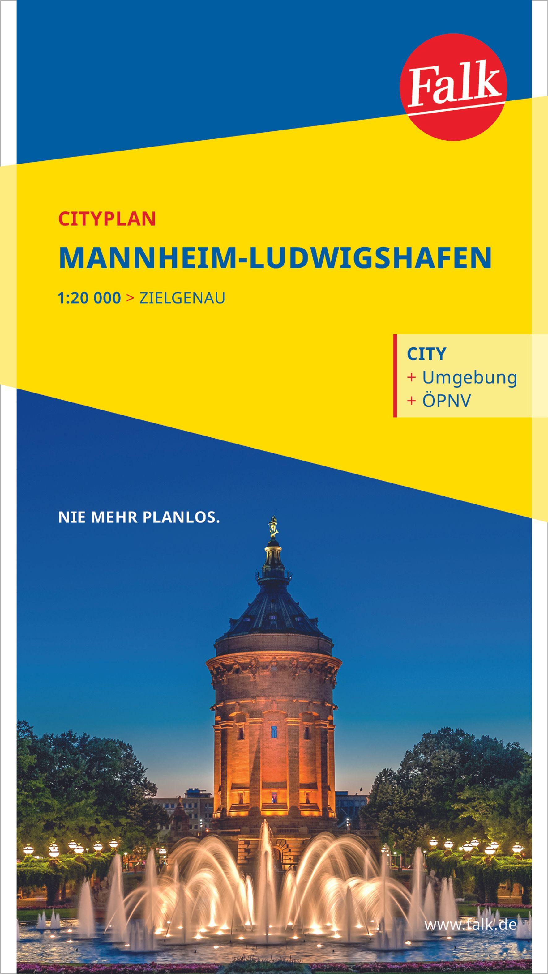 Vorderes Coverbild Falk Cityplan Mannheim-Ludwigshafen 1:22.500