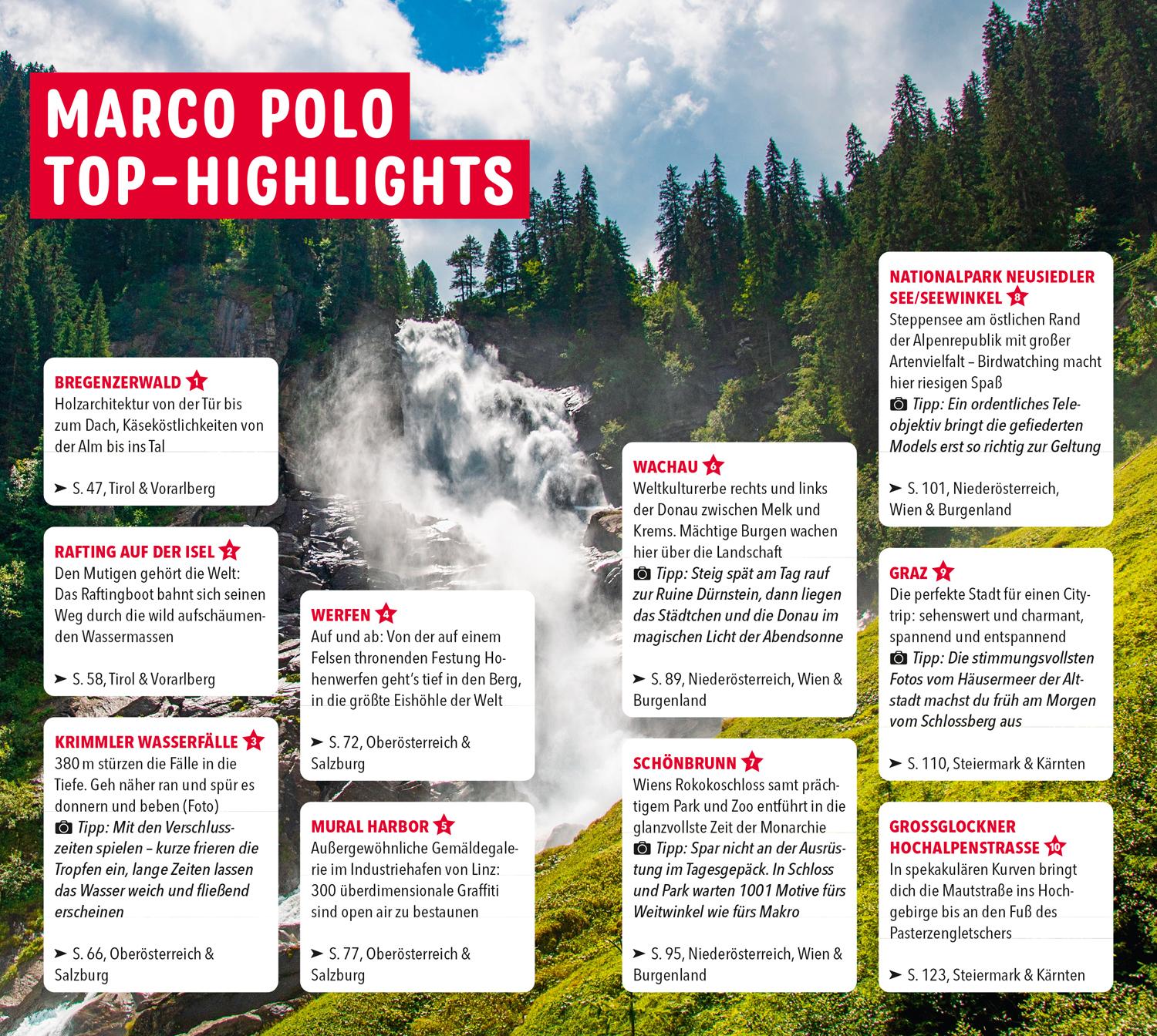 Beispielinhalt (Bild) MARCO POLO Reiseführer Österreich