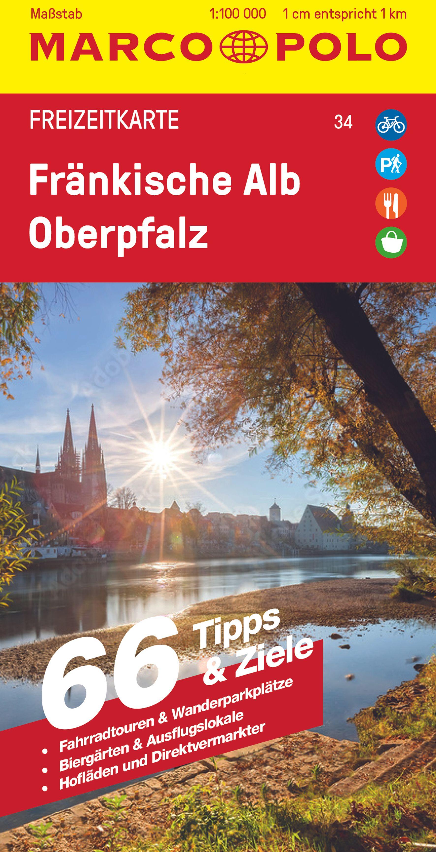Vorderes Coverbild MARCO POLO Freizeitkarte 34 Fränkische Alb, Oberpfalz 1:100.000
